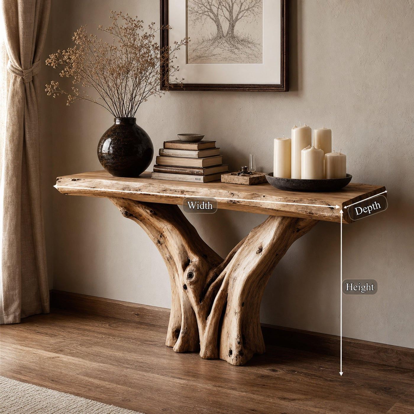 Rustic Console Table Living Room And Entryway Decor - product view 5