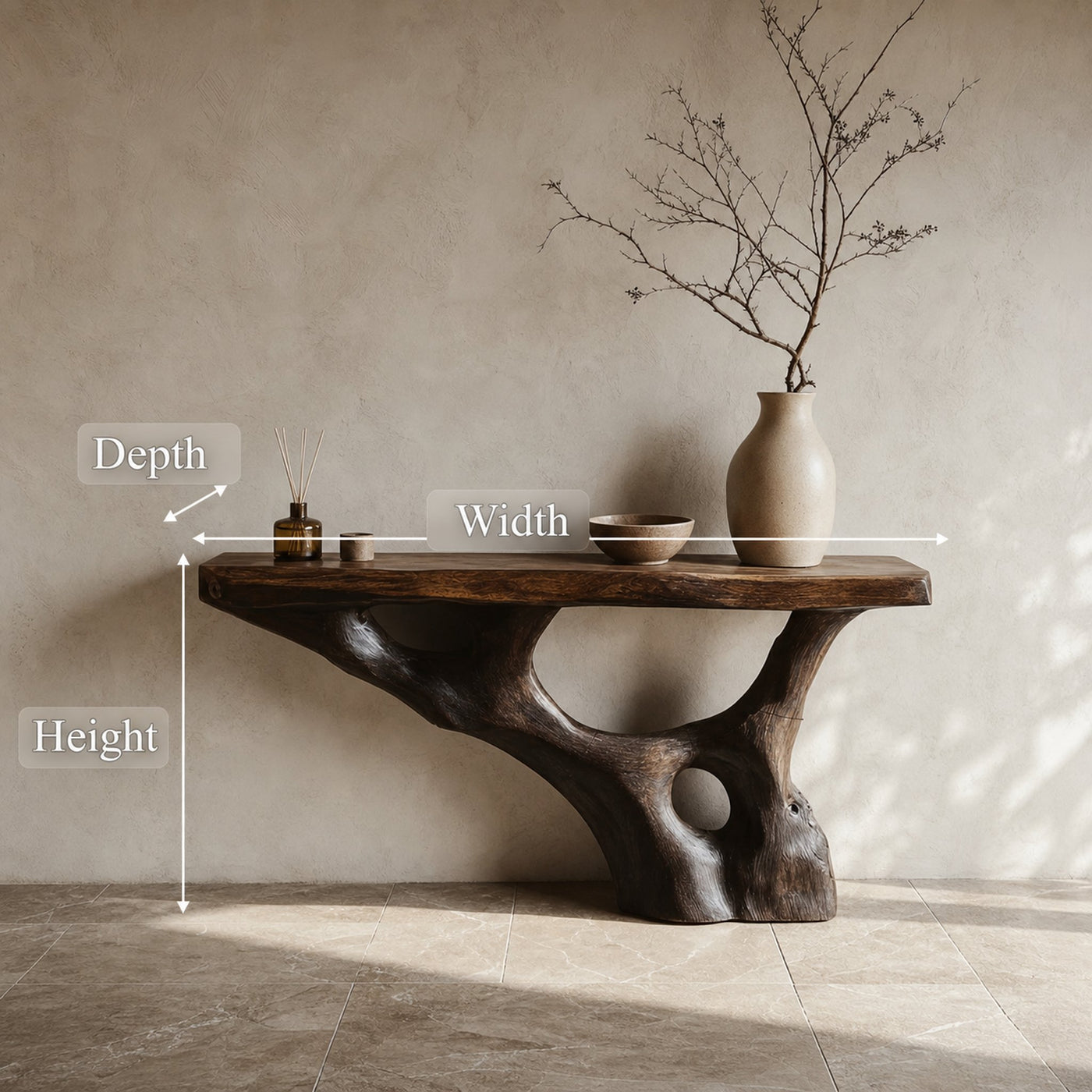Rustic Console Table Living Room Or Entryway - product view 4