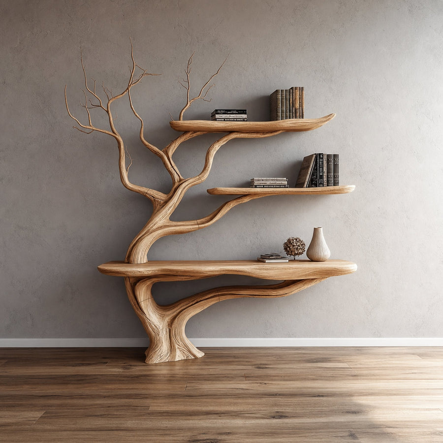 Rustic Console Table Natural Wood Foyer