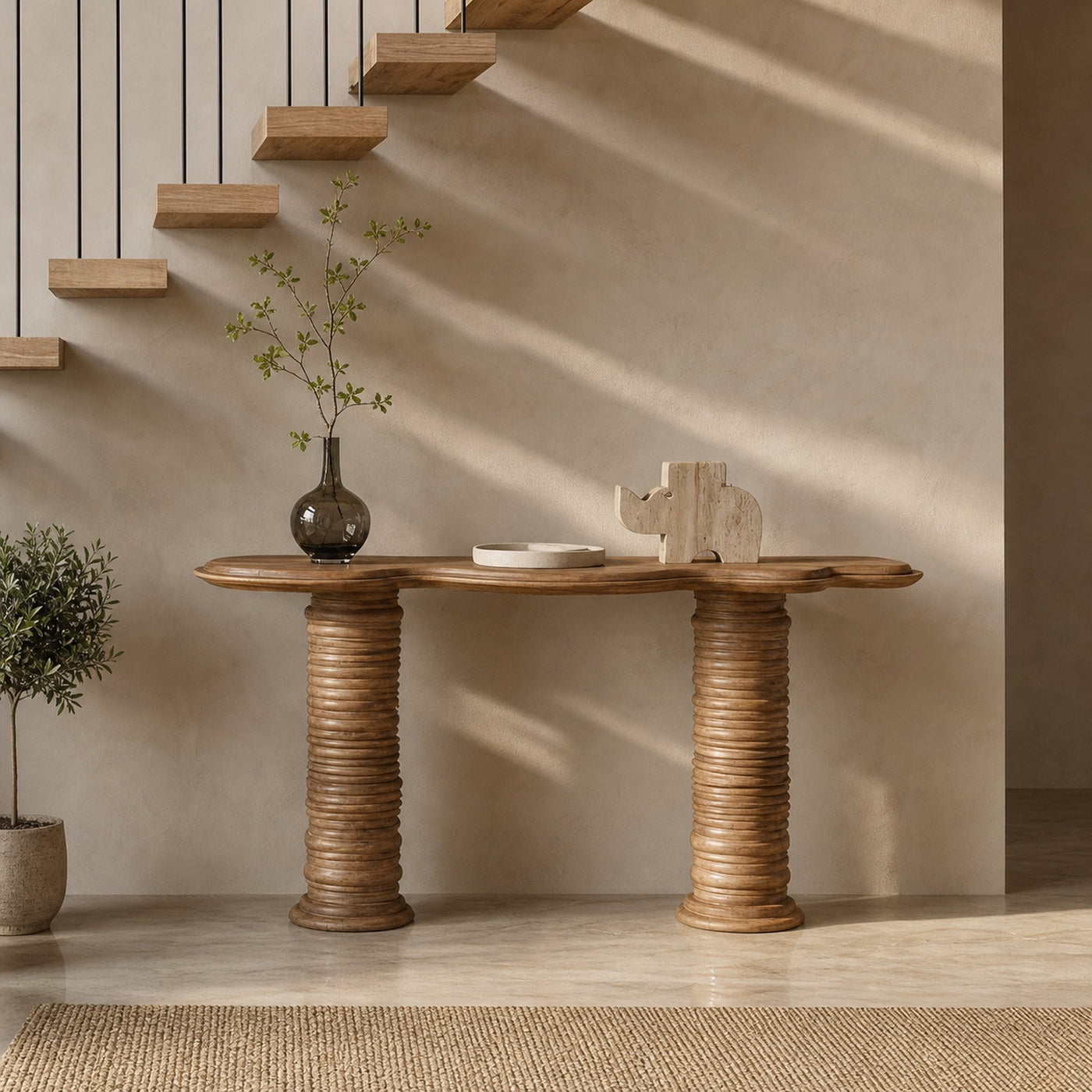 Rustic Console Table Solid Wood Entryway Living Room Hallway
