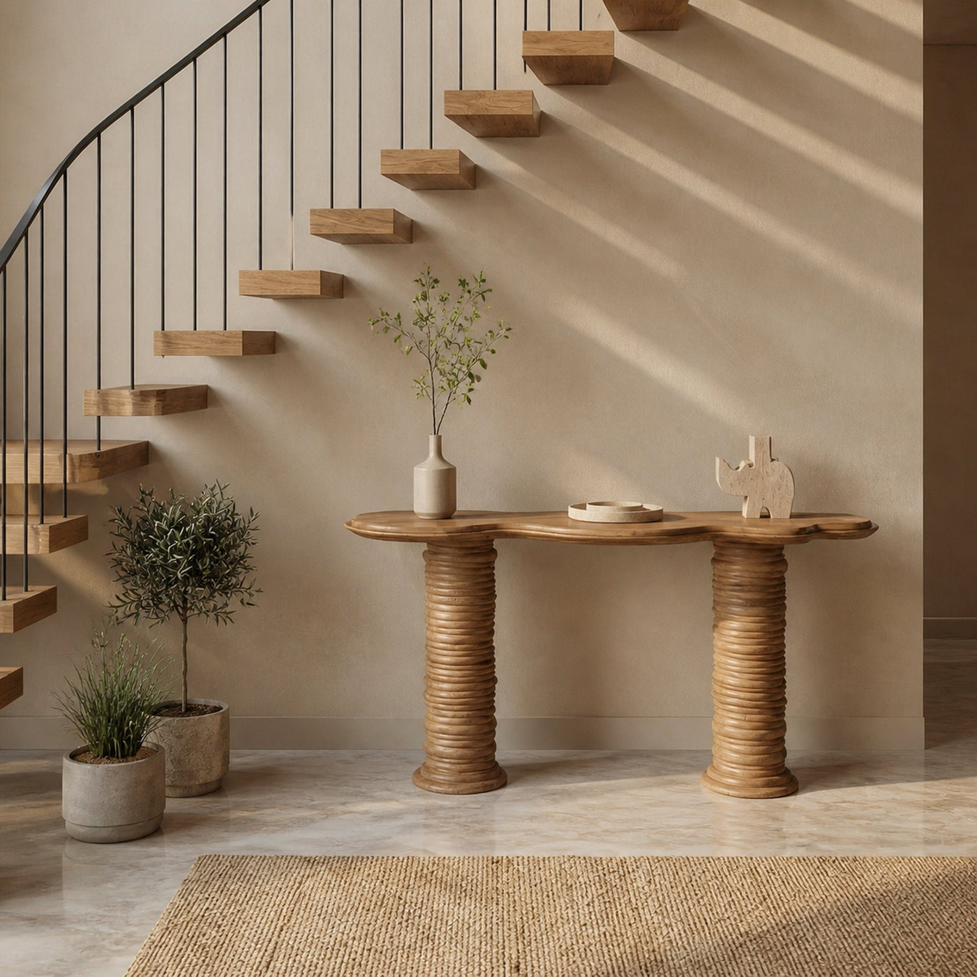 Rustic Console Table Solid Wood Entryway Living Room Hallway - product view 2