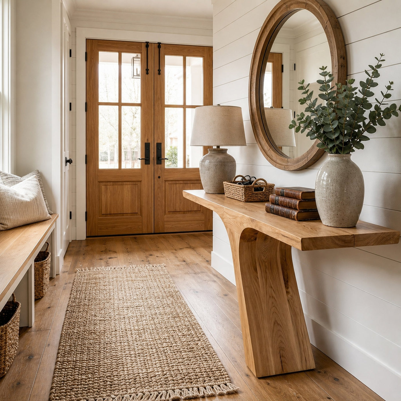 Rustic Console Table Solid Wood Sharp Corner Structure Living Room And Entryway - product view 5