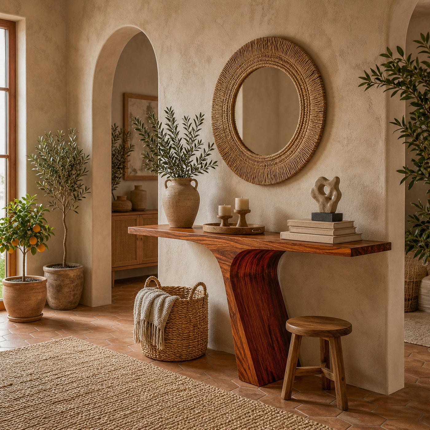 Rustic Console Table Solid Wood Sharp Corner Structure Living Room And Entryway - product view 6