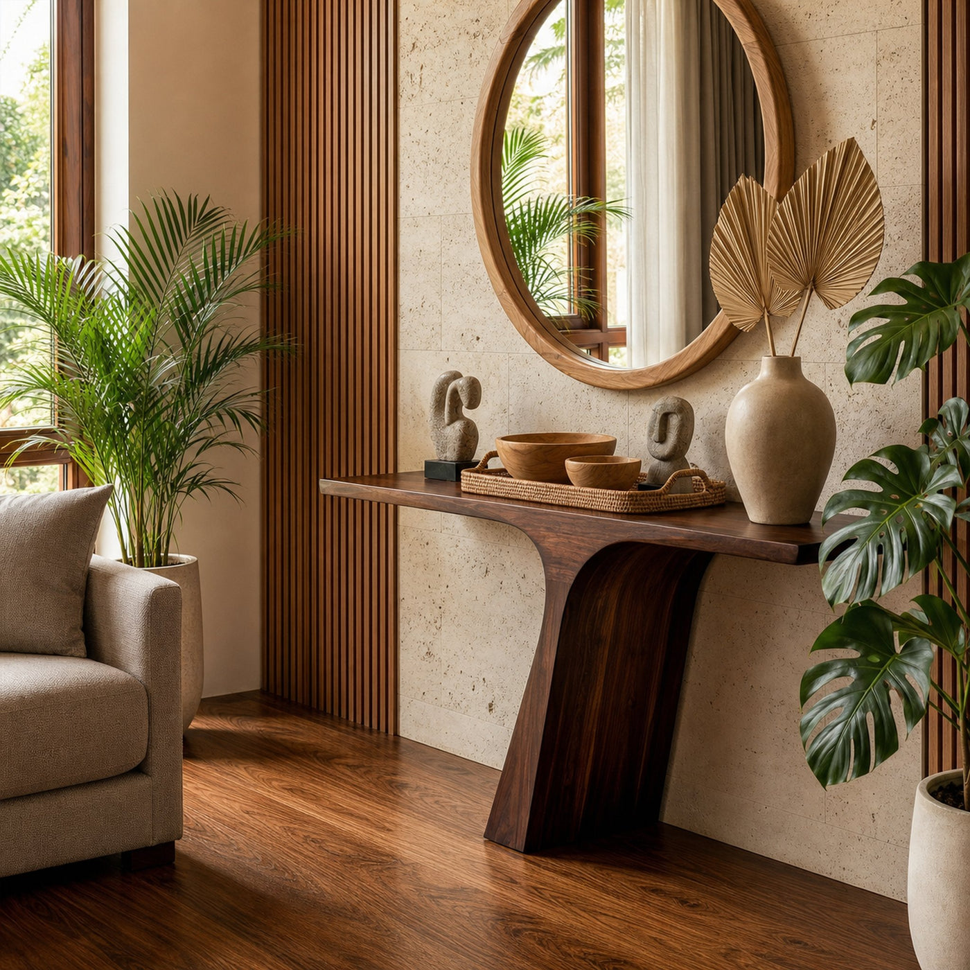 Rustic Console Table Solid Wood Sharp Corner Structure Living Room And Entryway - product view 7