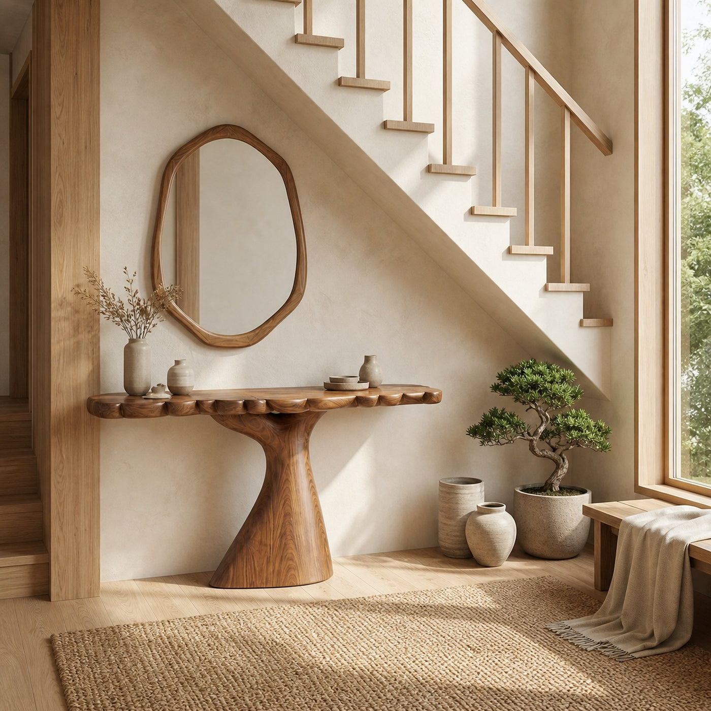 Rustic Console Table Wooden Living Room - product view 3
