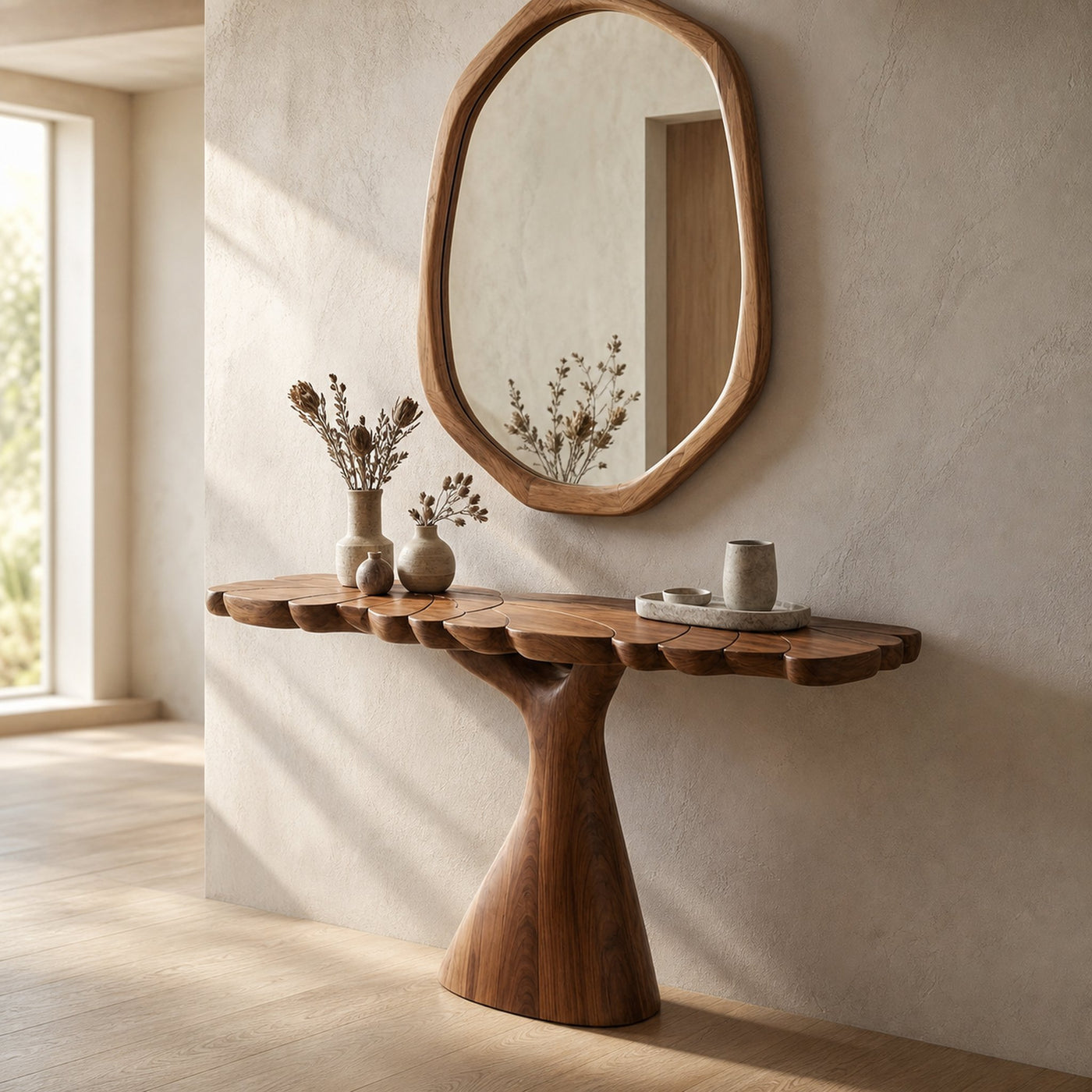 Rustic Console Table Wooden Living Room - product view 4