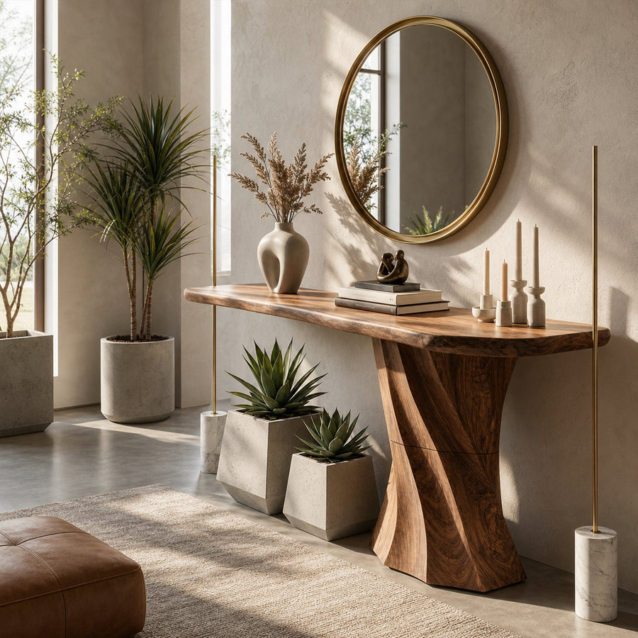 Rustic Contemporary Console Table For Foyer