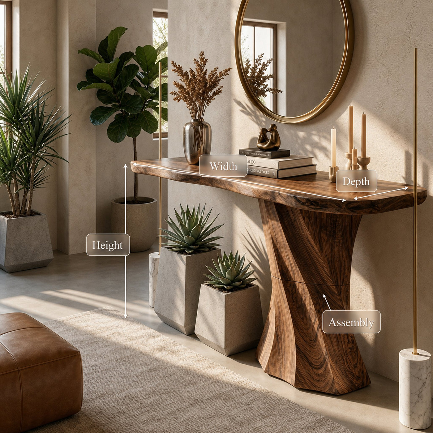 Rustic Contemporary Console Table For Foyer - product view 8