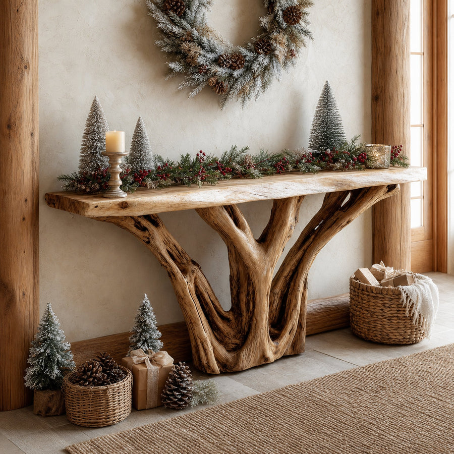 Rustic Entry Console Table Living Room Holiday Accent