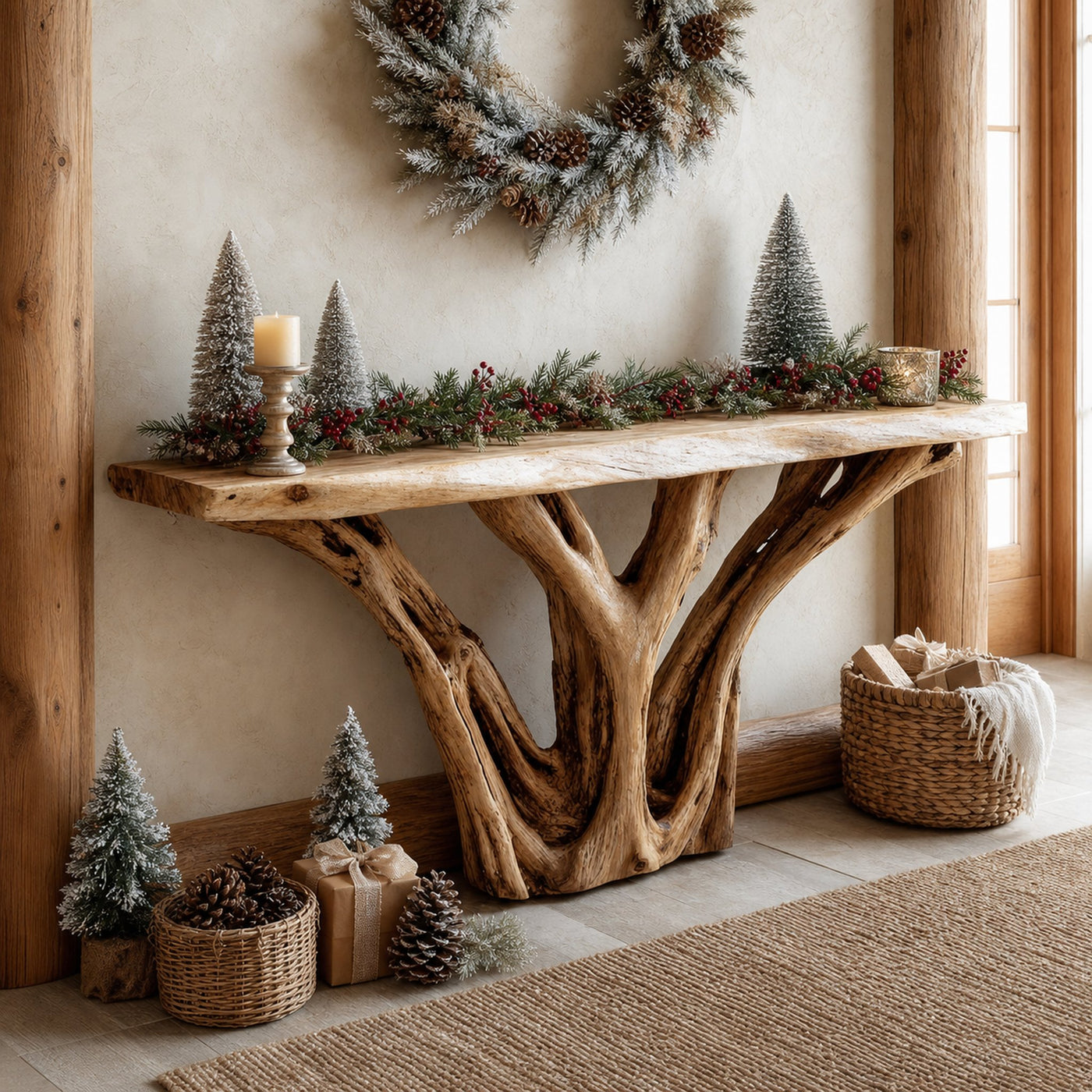 Rustic Entry Console Table Living Room Holiday Accent
