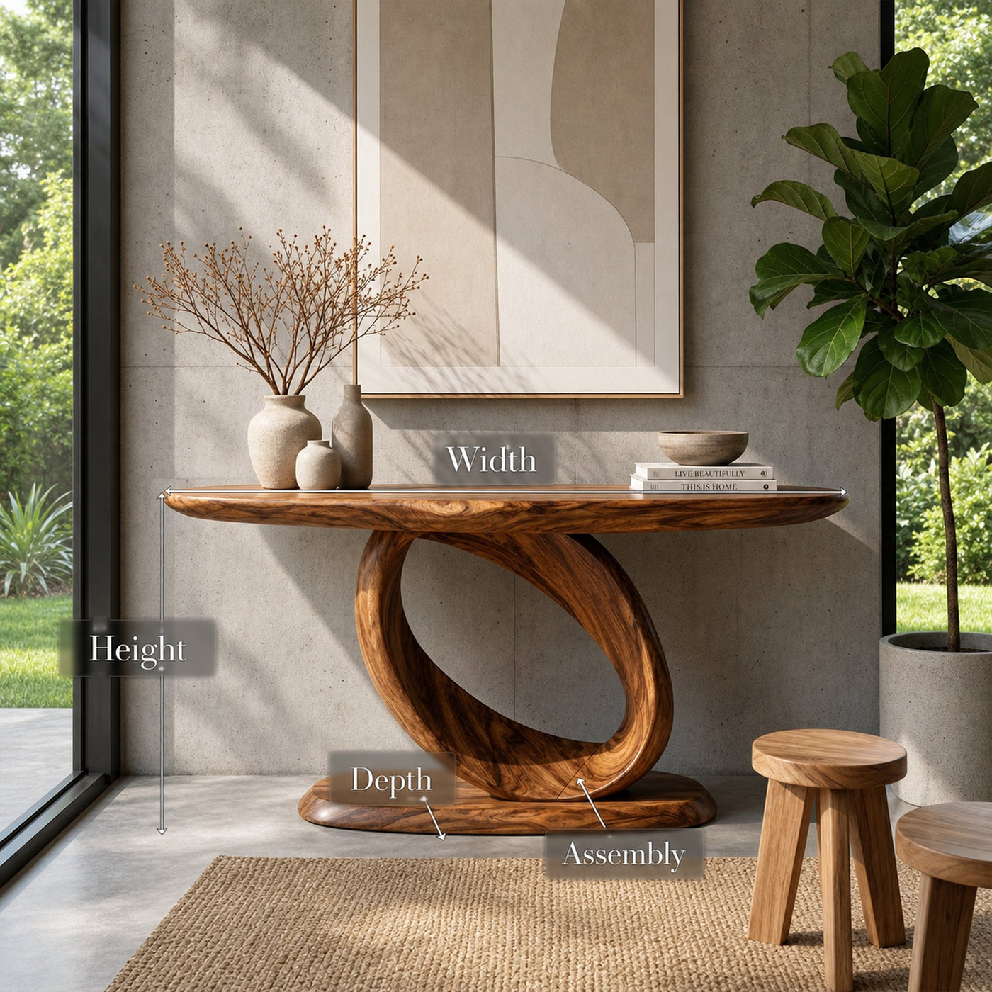 Rustic Entryway Console Table For Living Room - product view 8