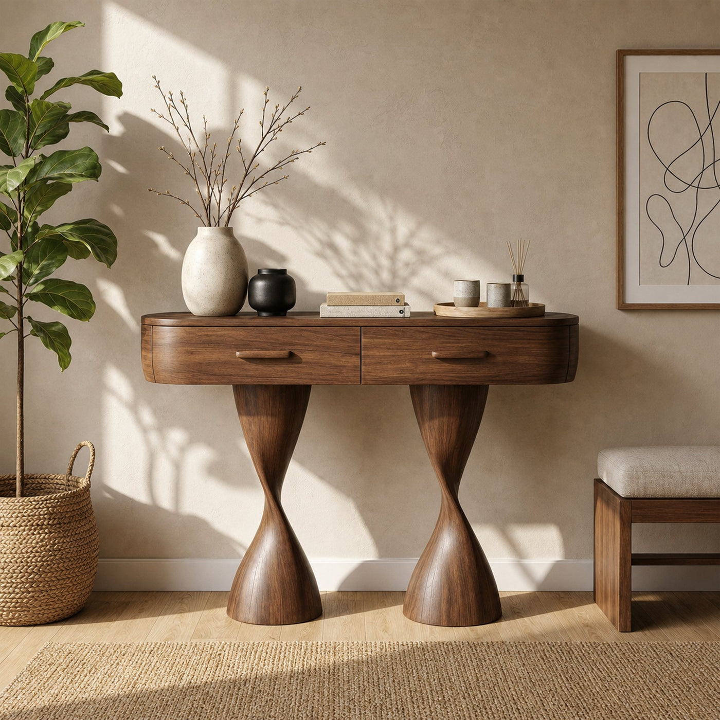 Rustic Entryway Table For Foyer Hallway