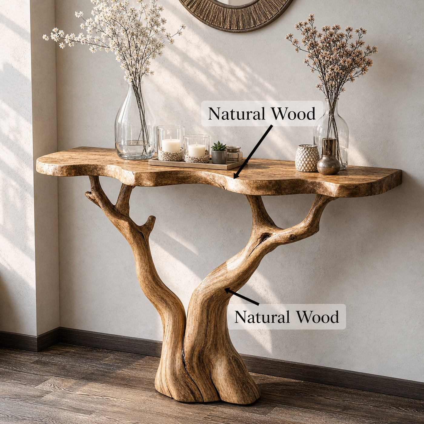 Rustic Farmhouse Console Table For Vintage Homes - product view 6