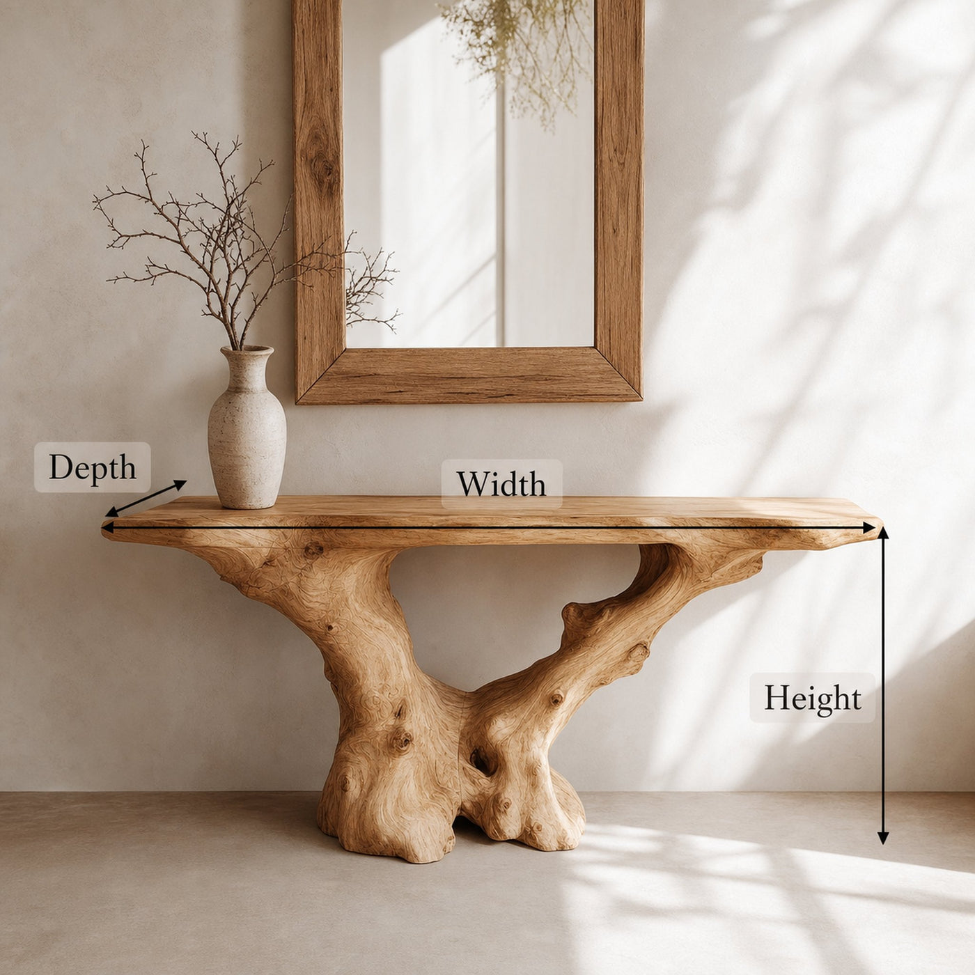 Rustic Handcrafted Wood Console Table Living Room - product view 8