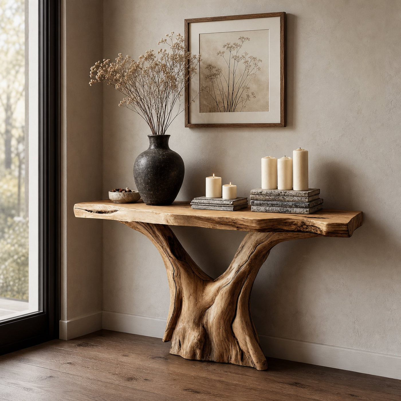 Rustic Live Edge Console Table Accent Room Or Entry - product view 2