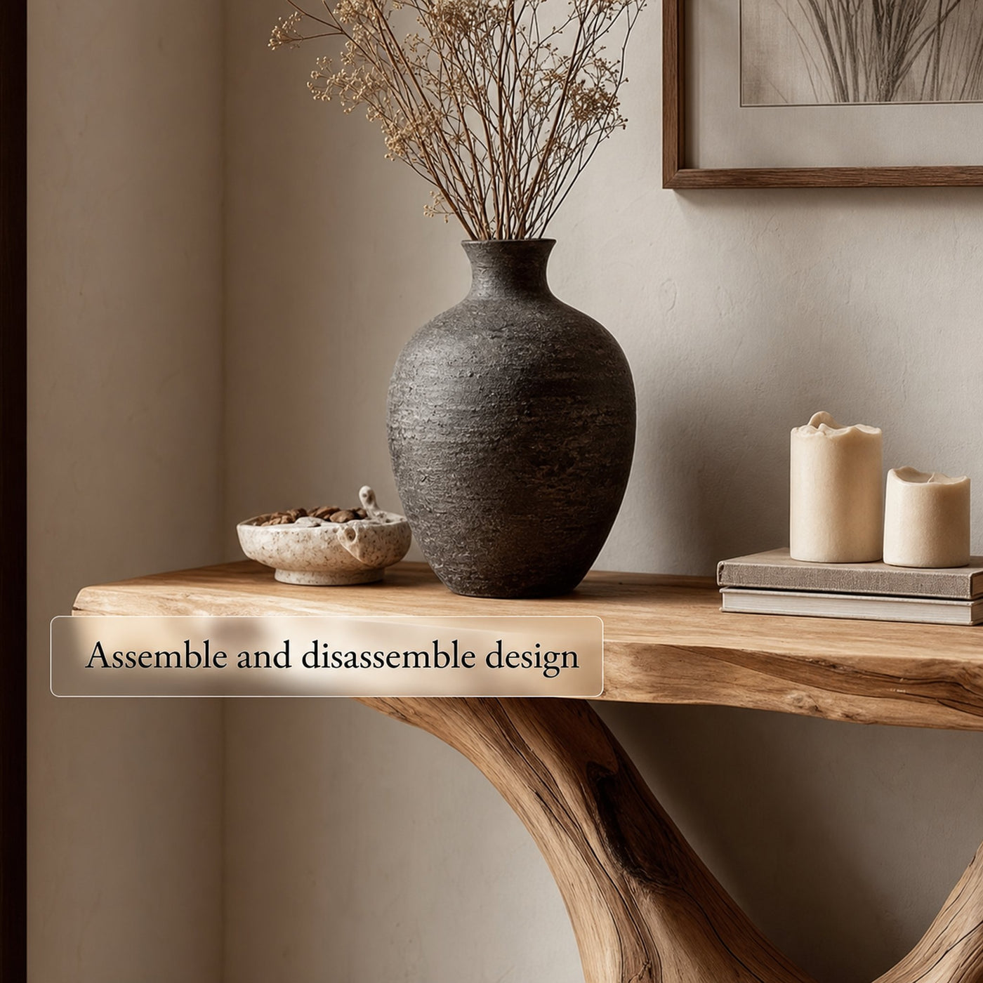 Rustic Live Edge Console Table Accent Room Or Entry - product view 4