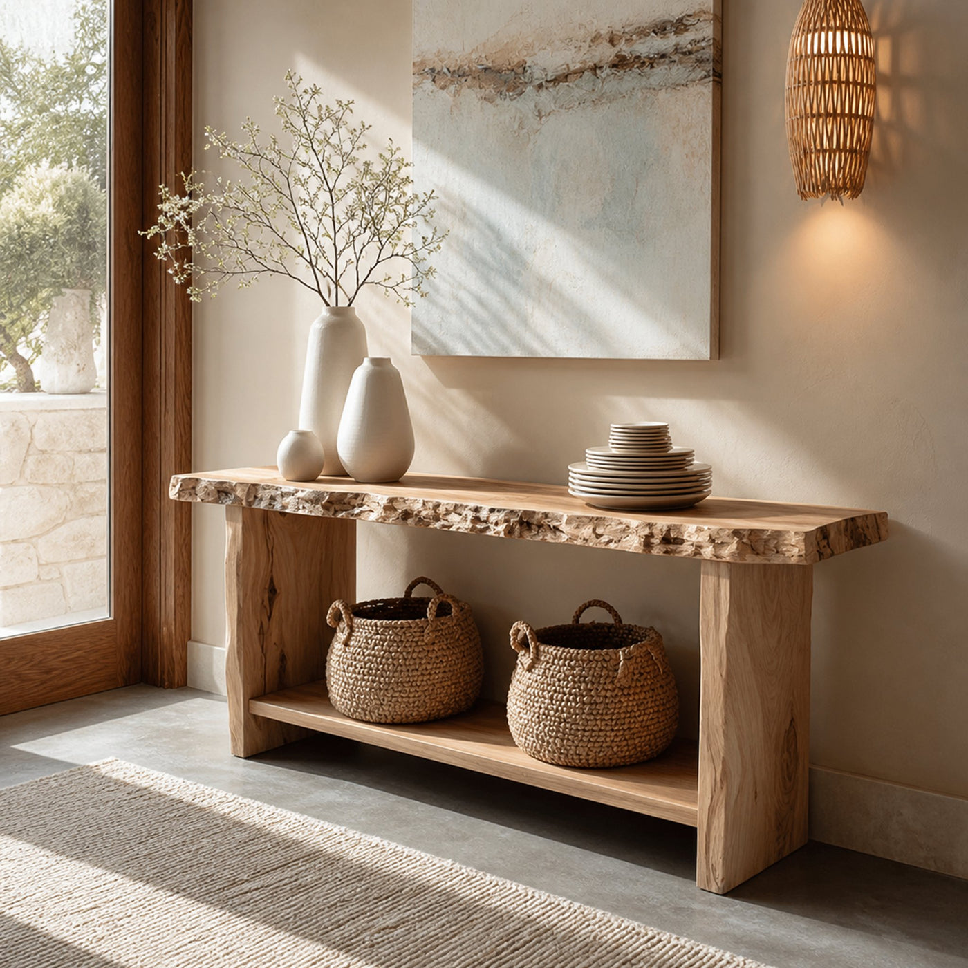 Rustic Live Edge Console Table Dining Room Or Entryway