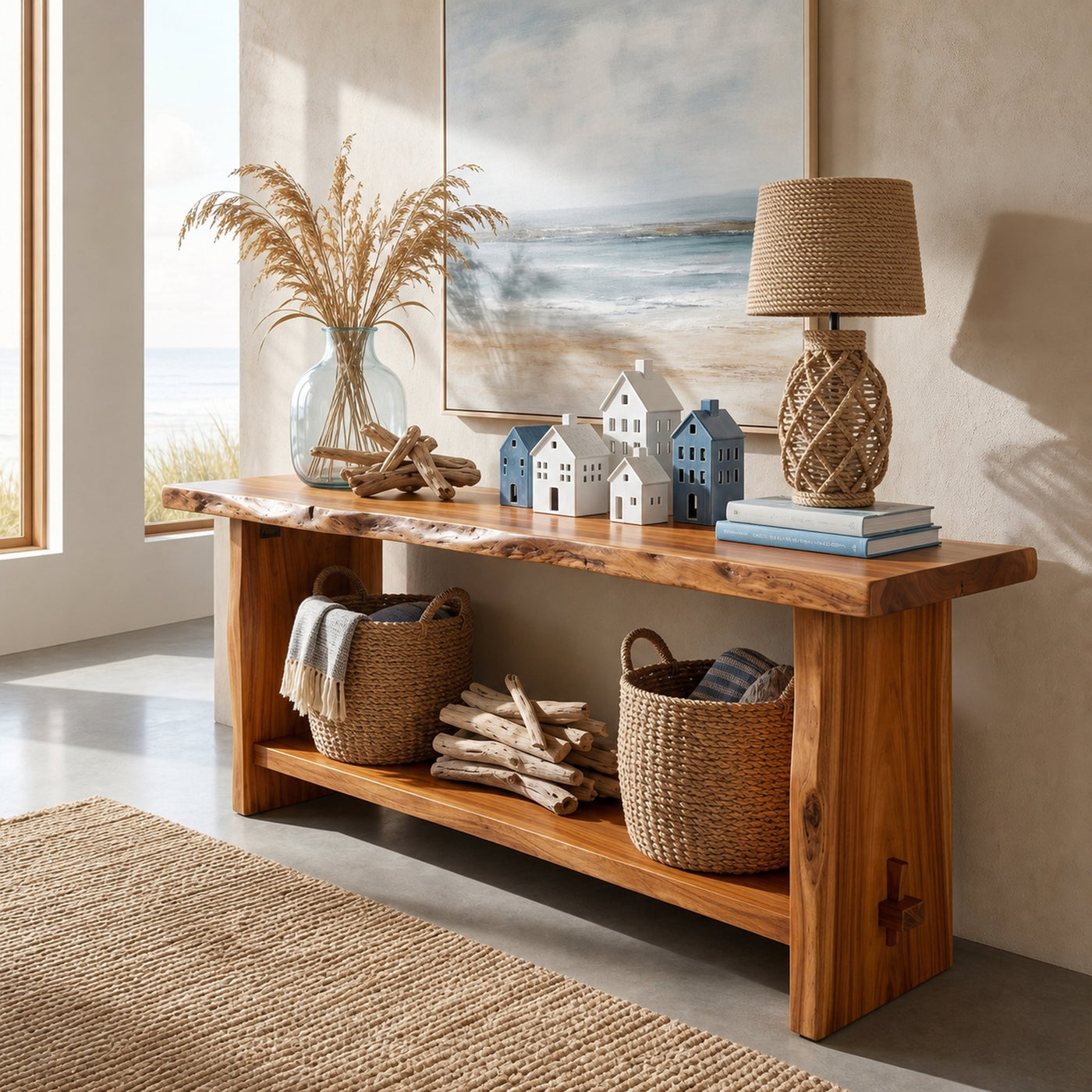 Rustic Live Edge Console Table Dining Room Or Entryway - product view 6