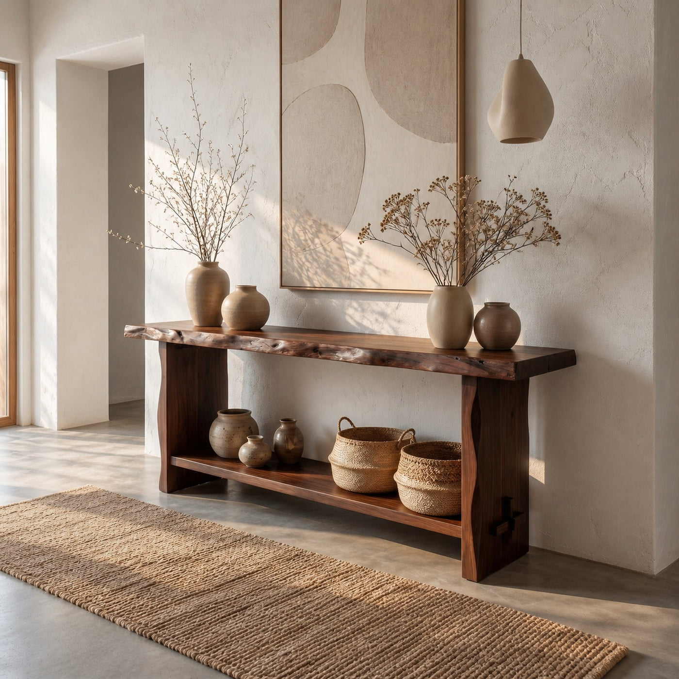 Rustic Live Edge Console Table Dining Room Or Entryway - product view 7