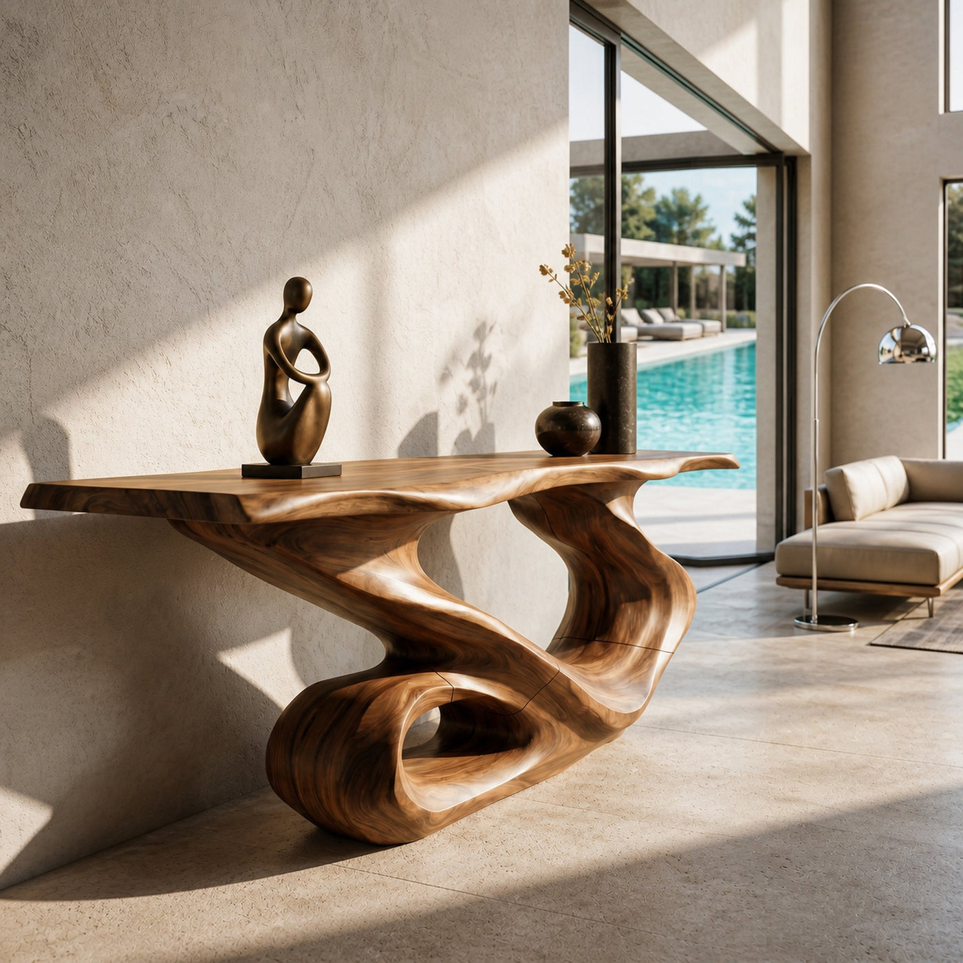Rustic Live Edge Console Table Modern Residence - product view 6