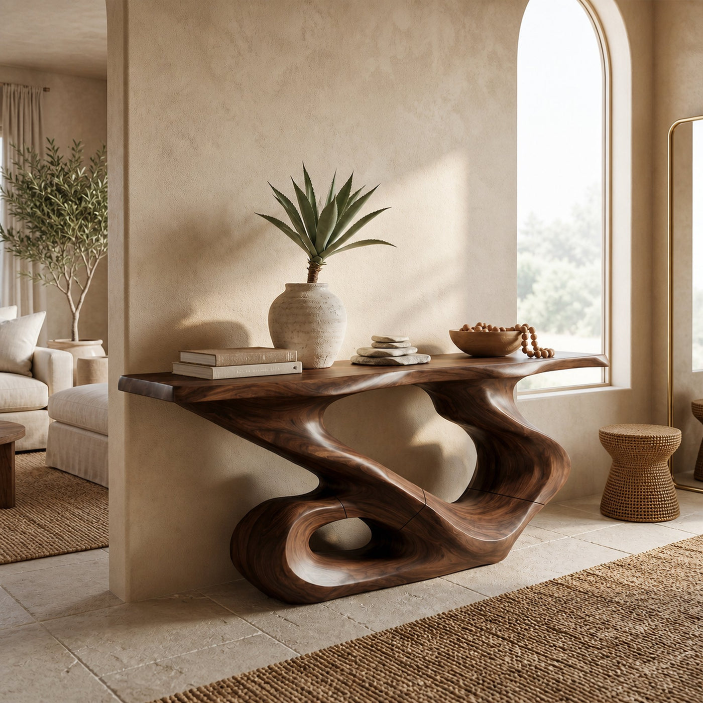 Rustic Live Edge Console Table Modern Residence - product view 7