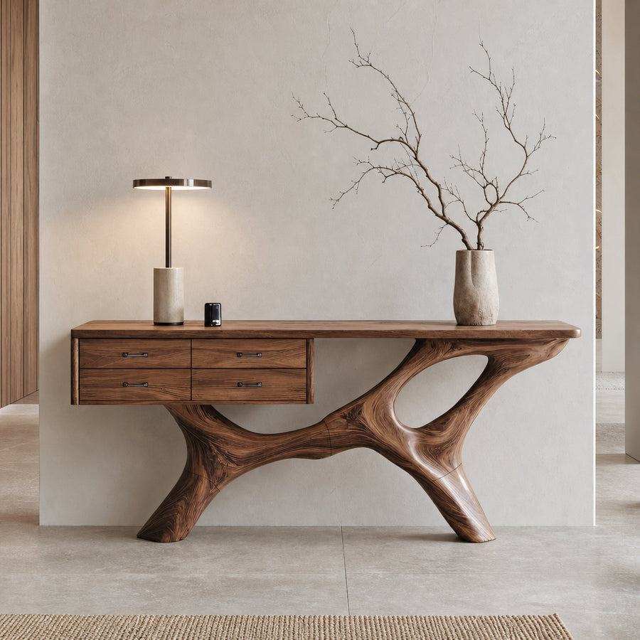 Rustic Live Edge Entryway Table For Bedroom Cozy And Warm Accent