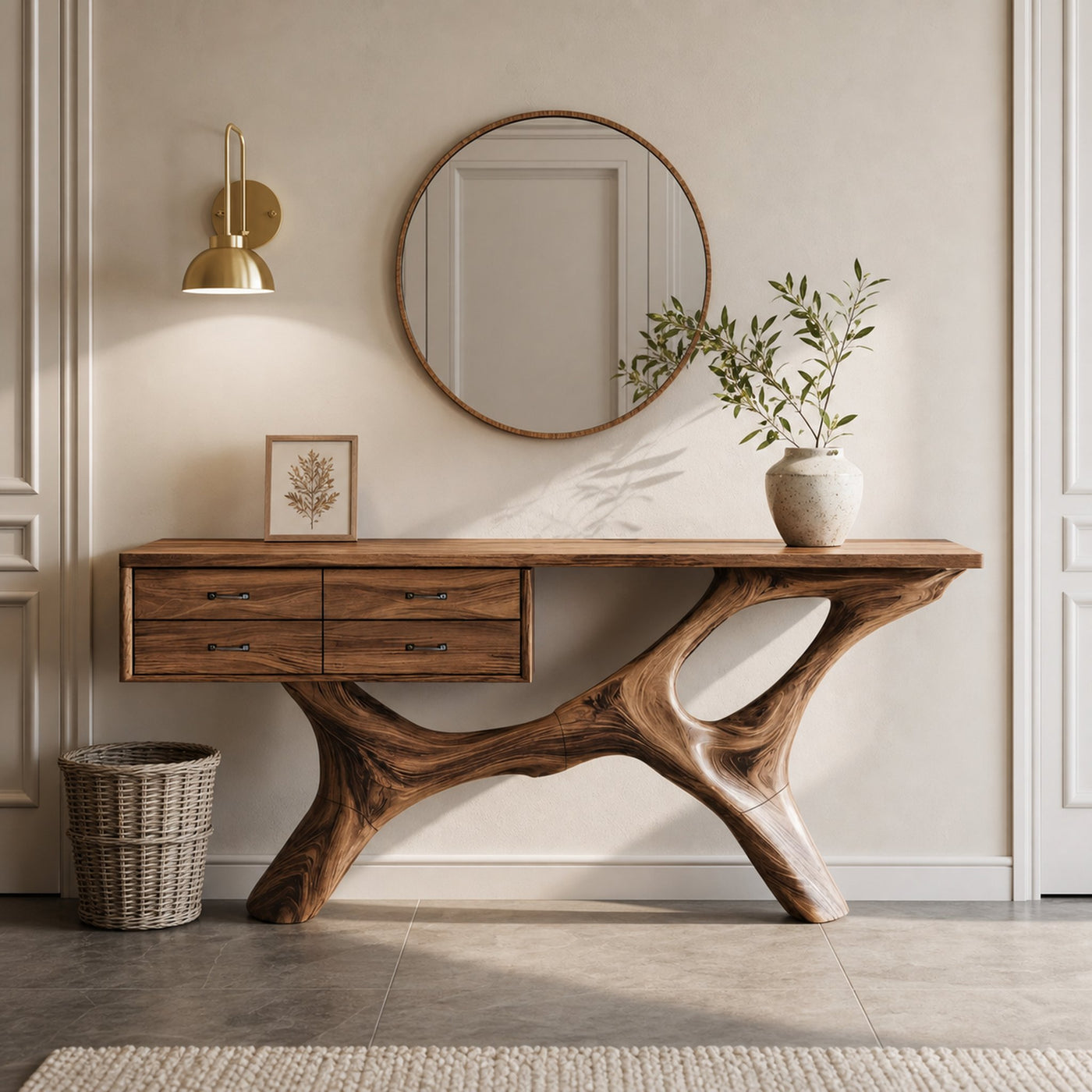 Rustic Live Edge Entryway Table For Bedroom Cozy And Warm Accent - product view 6