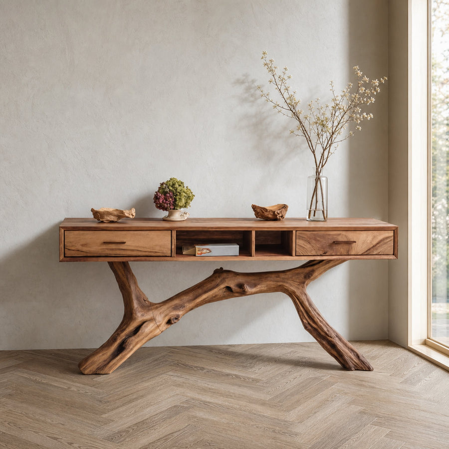 Rustic Live Edge Entryway Table For Entryway Design Warm Welcome