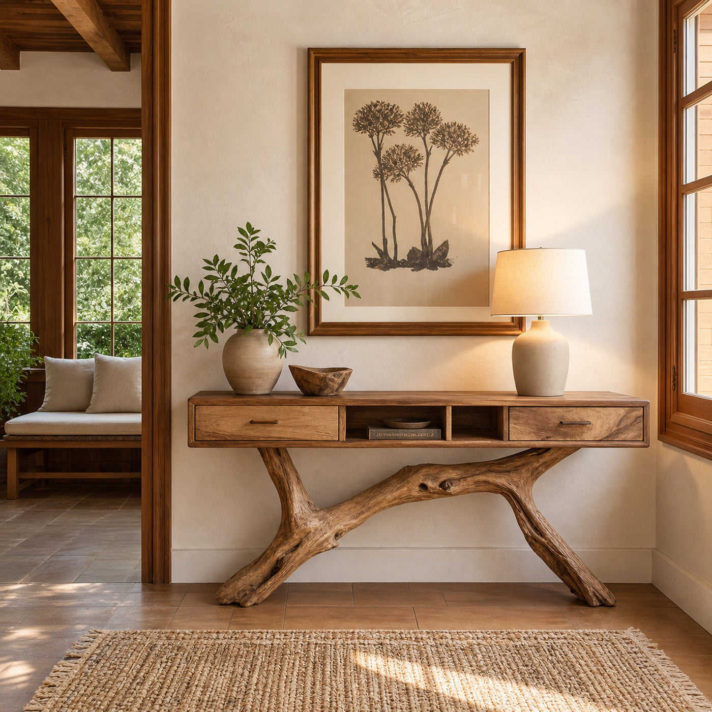Rustic Live Edge Entryway Table For Entryway Design Warm Welcome - product view 2