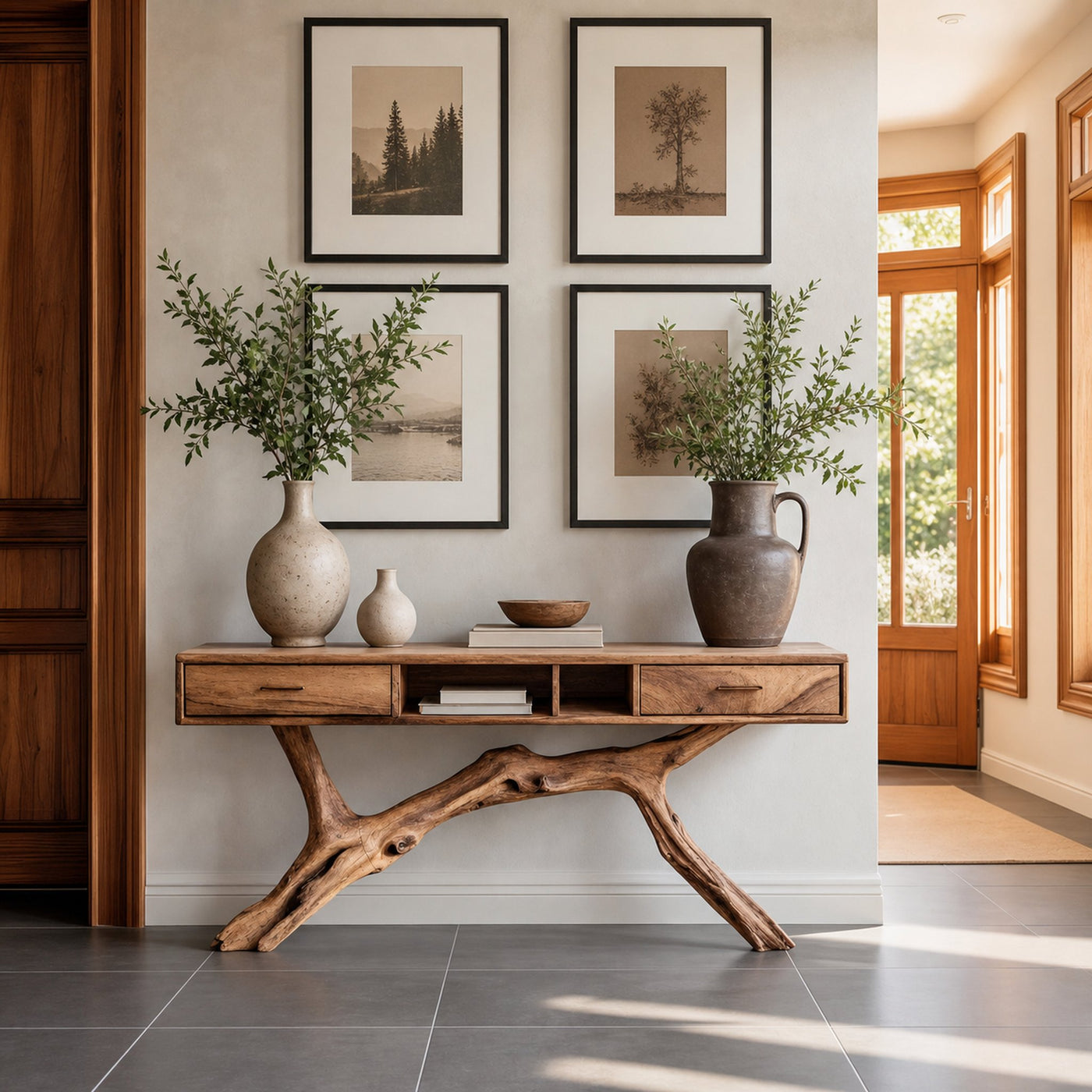 Rustic Live Edge Entryway Table For Entryway Design Warm Welcome - product view 3
