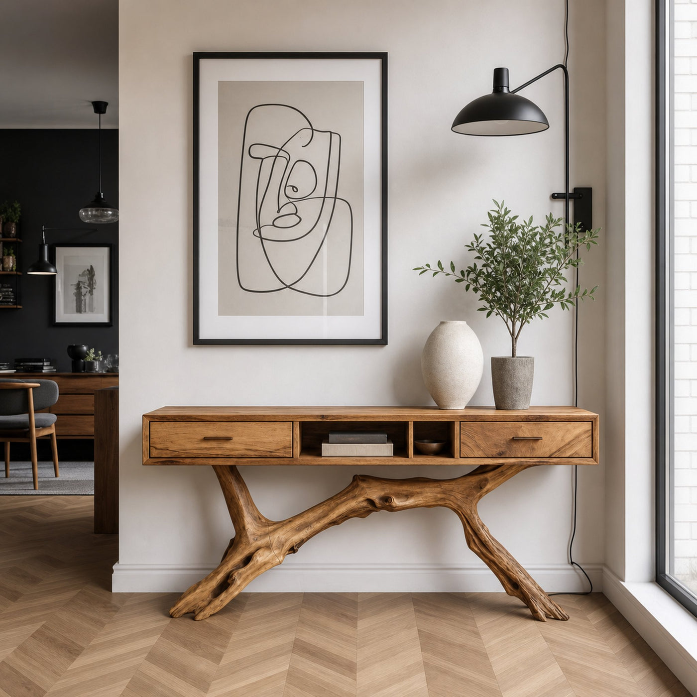 Rustic Live Edge Entryway Table For Entryway Design Warm Welcome - product view 5