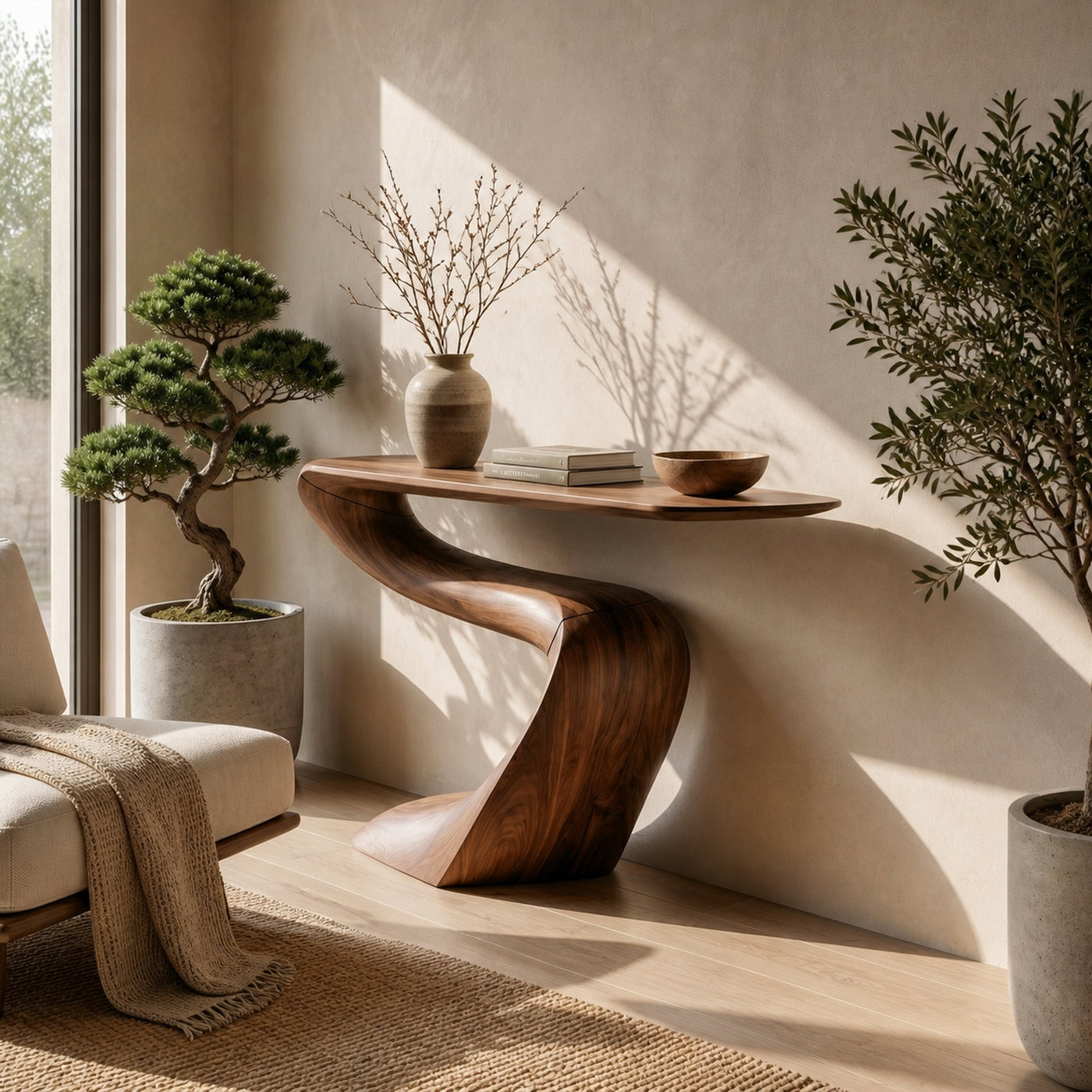 Rustic Minimalist Console Table For Hallway Entryway
