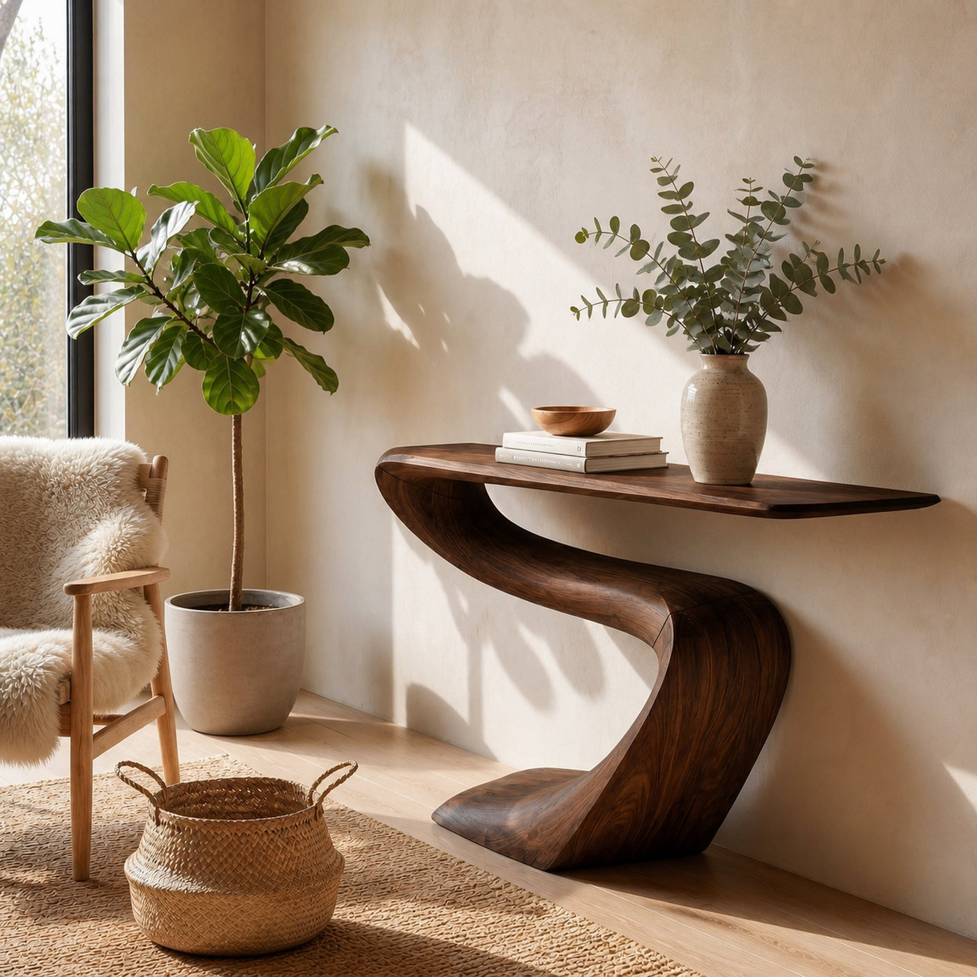 Rustic Minimalist Console Table For Hallway Entryway - product view 6