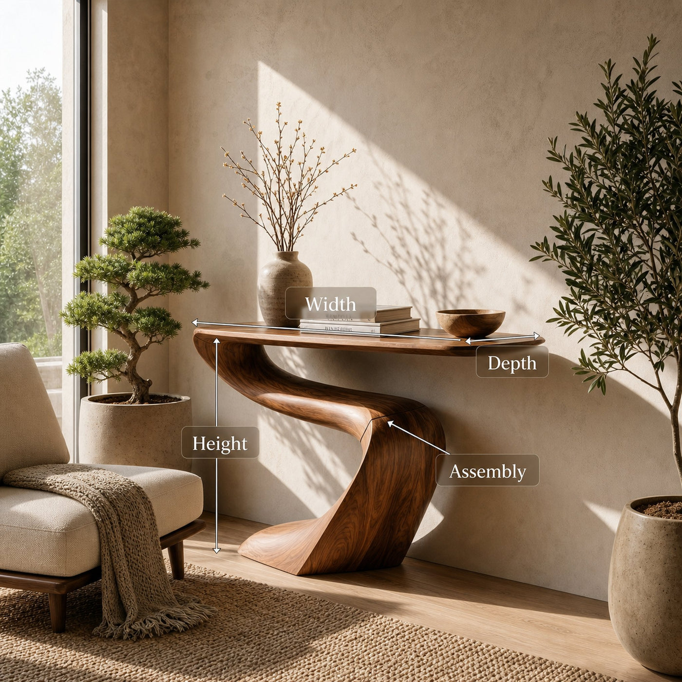 Rustic Minimalist Console Table For Hallway Entryway - product view 8