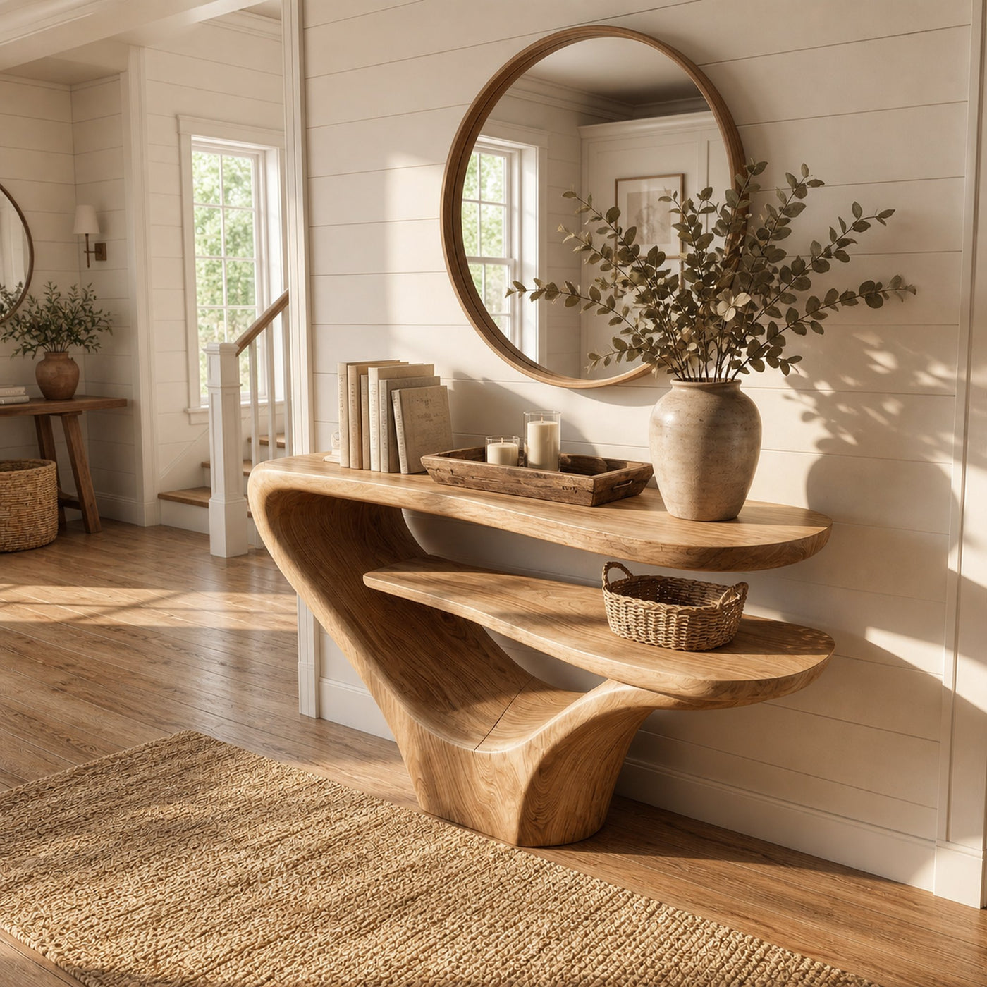 Rustic Modern Console Table Solid Wood For Living Room - product view 4