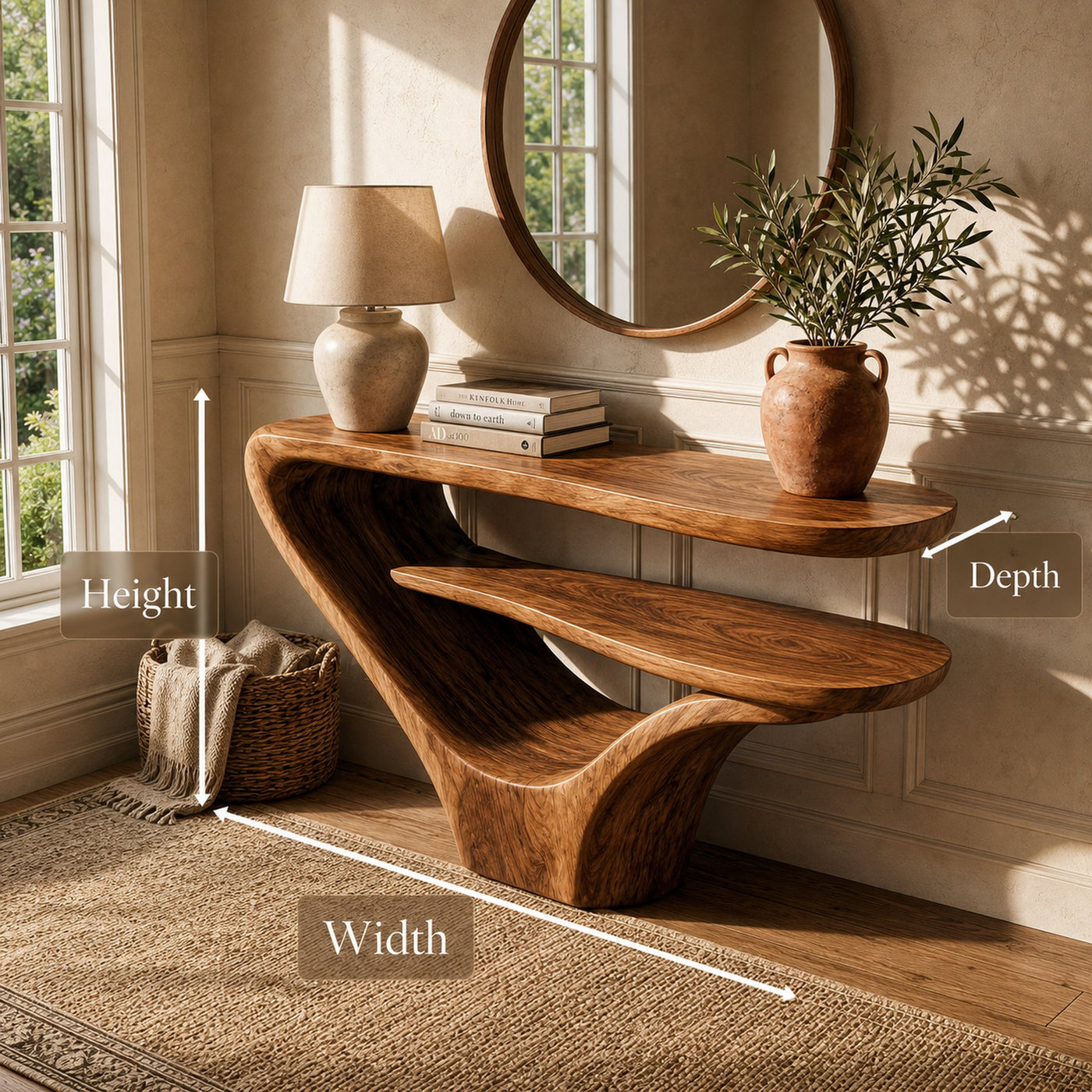 Rustic Modern Console Table Solid Wood For Living Room - product view 6