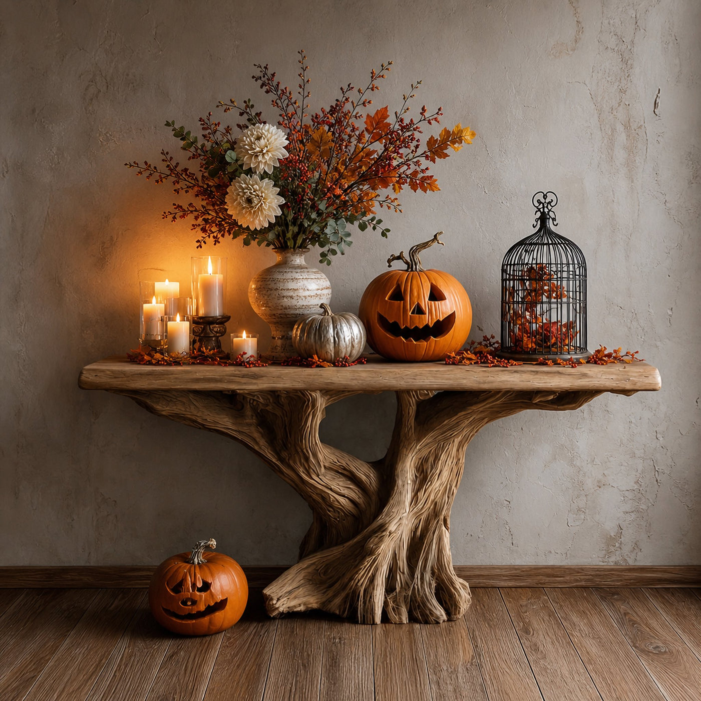 Rustic Natural Console Entryway Decor