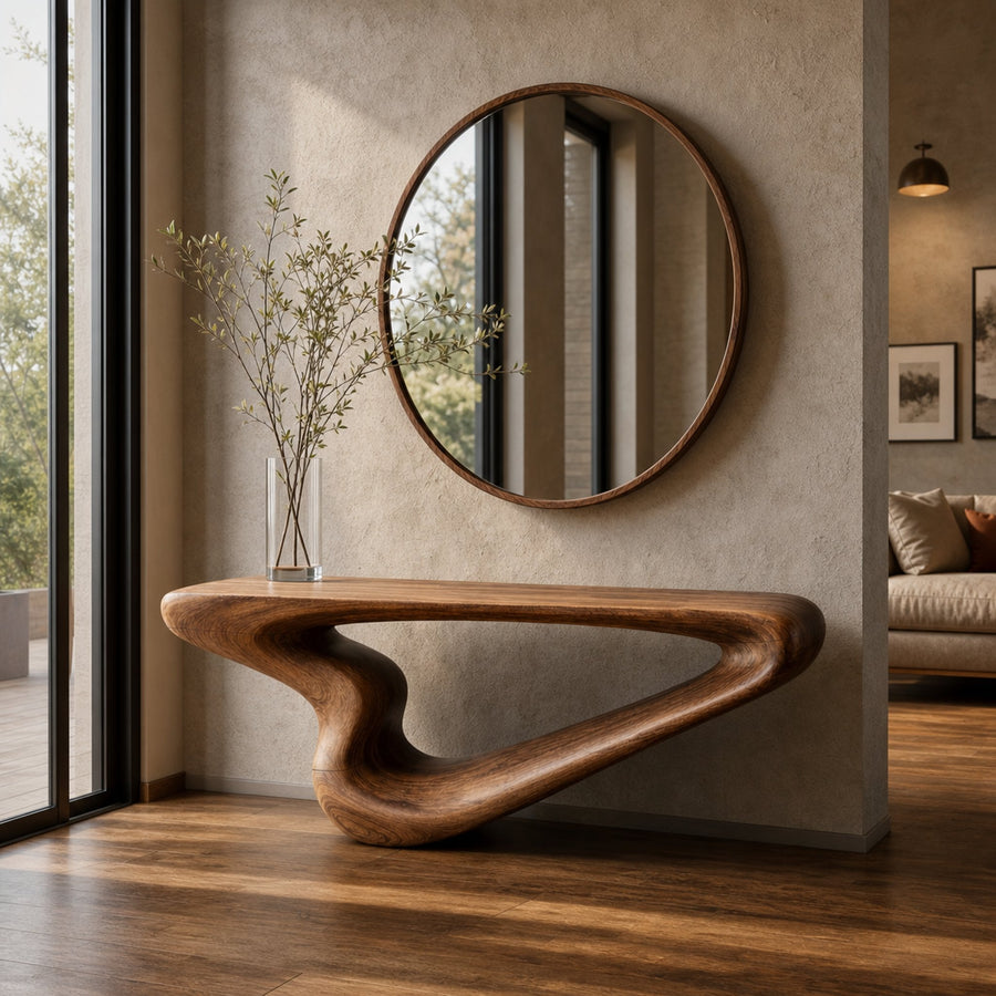 Rustic Organic Console Entryway Interior Artistic Decor