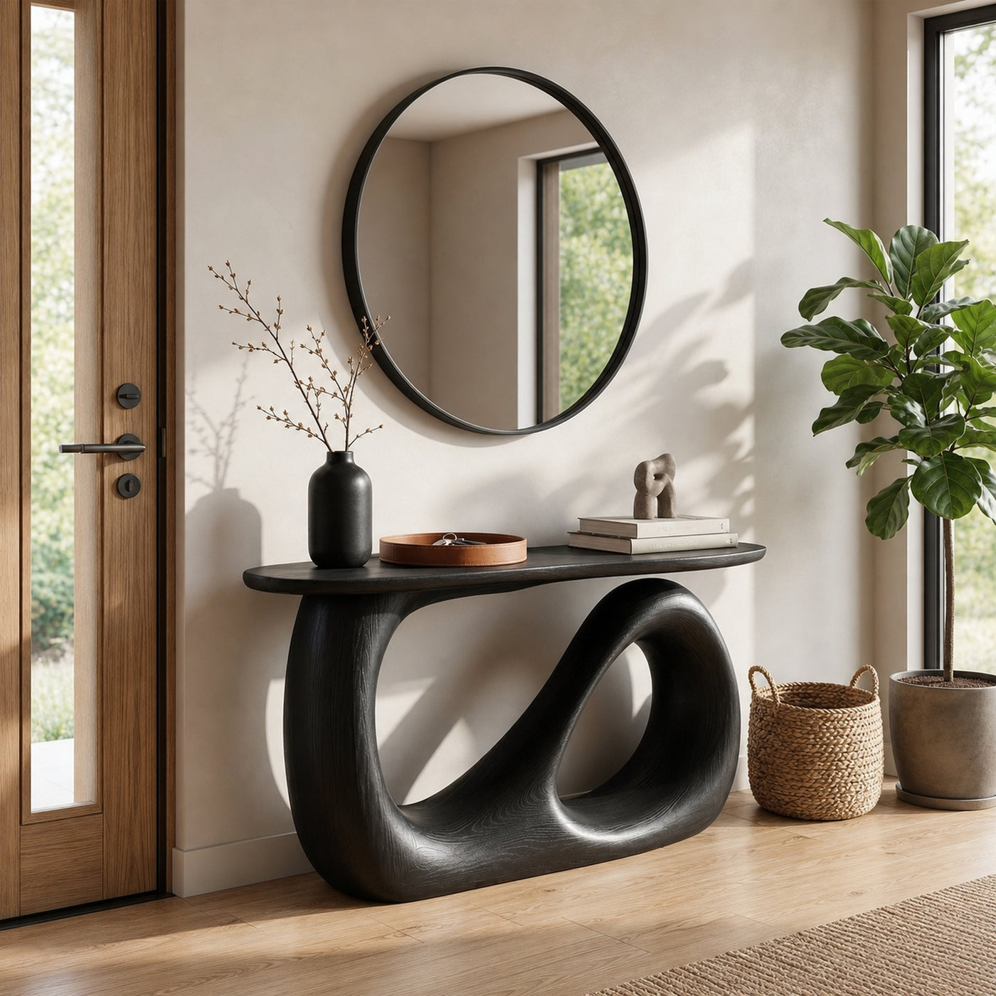 Rustic Organic Console Table For Entryway Living Room - product view 7
