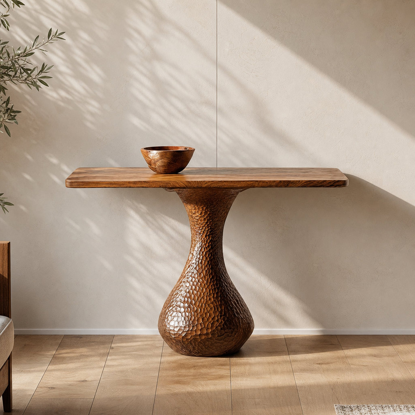 Rustic Organic Wood Console Table Entryway