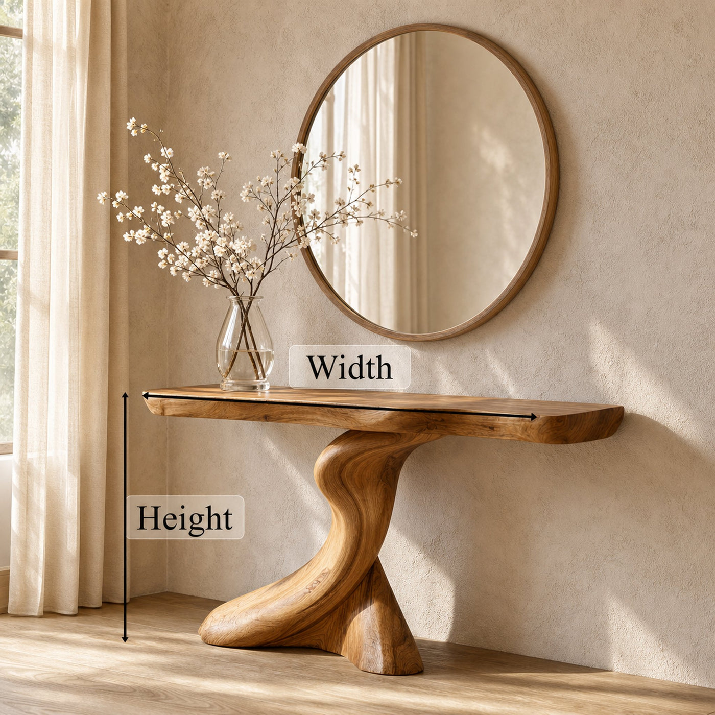 Rustic Sculptural Console Table Pedestal For Entryway - product view 4
