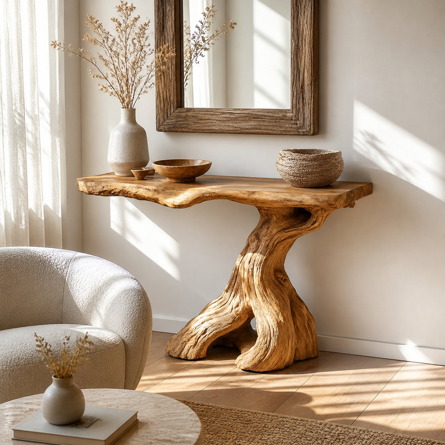Rustic Solid Wood Console Table Entryway