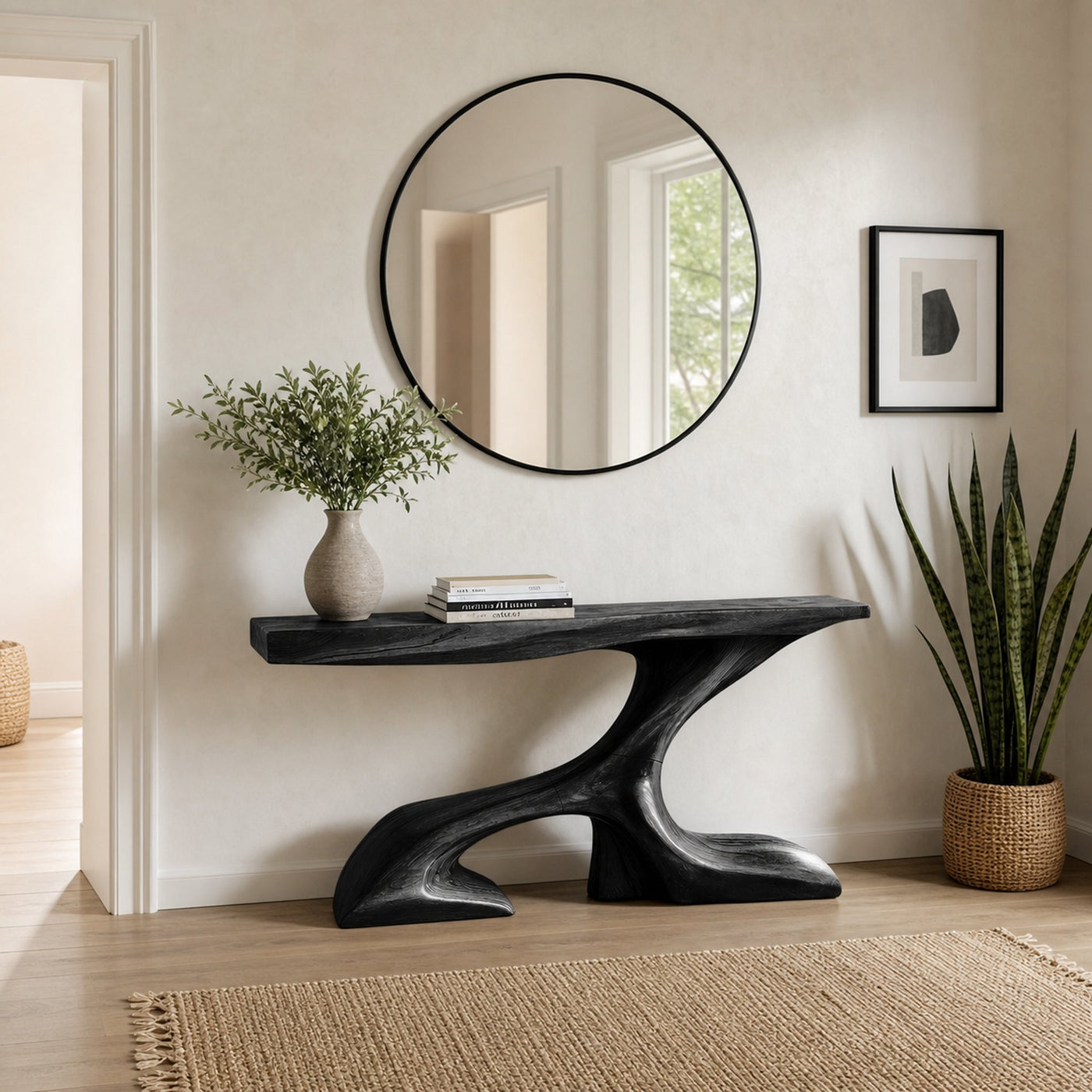Rustic Solid Wood Console Table For Modern Entryway - product view 4