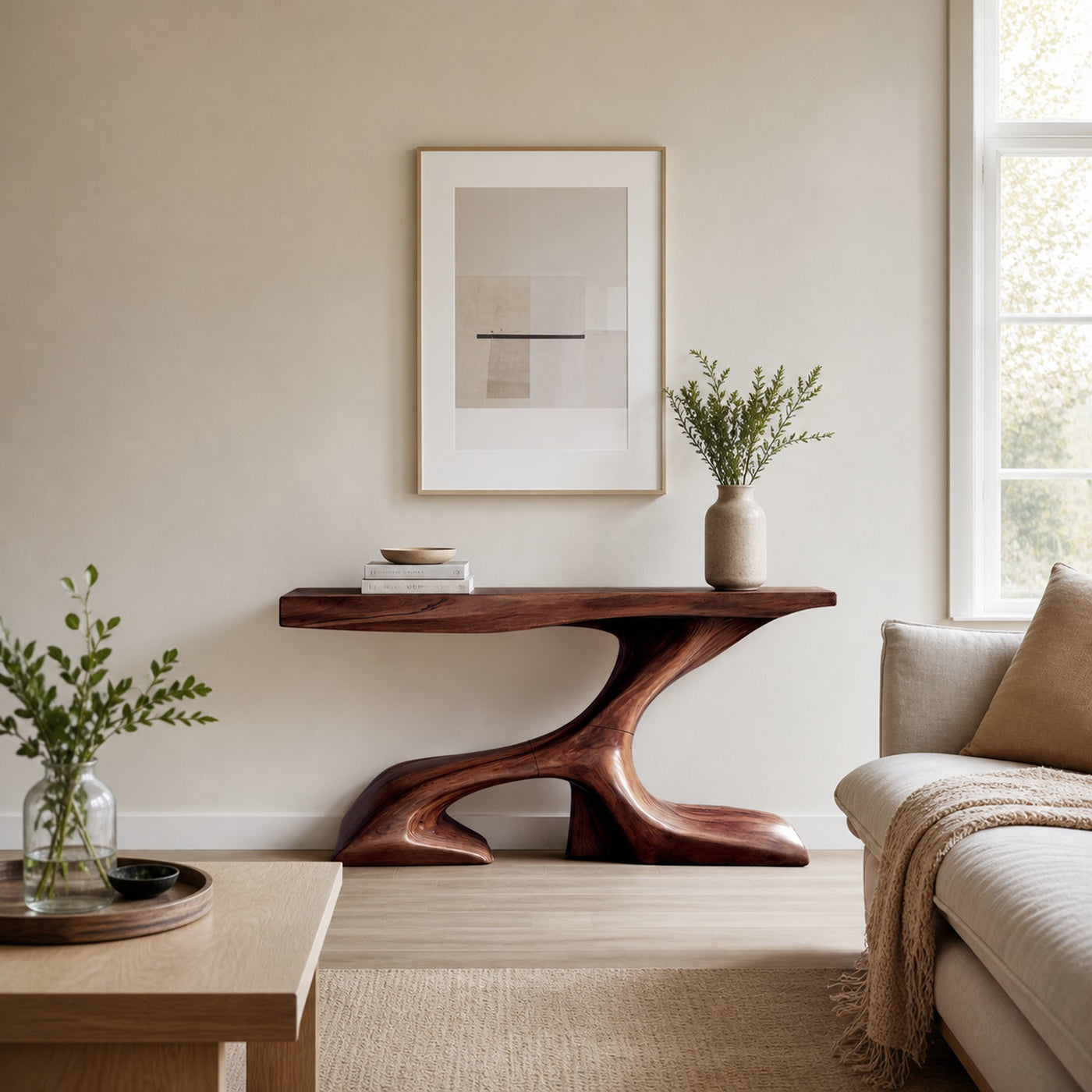 Rustic Solid Wood Console Table For Modern Entryway - product view 7