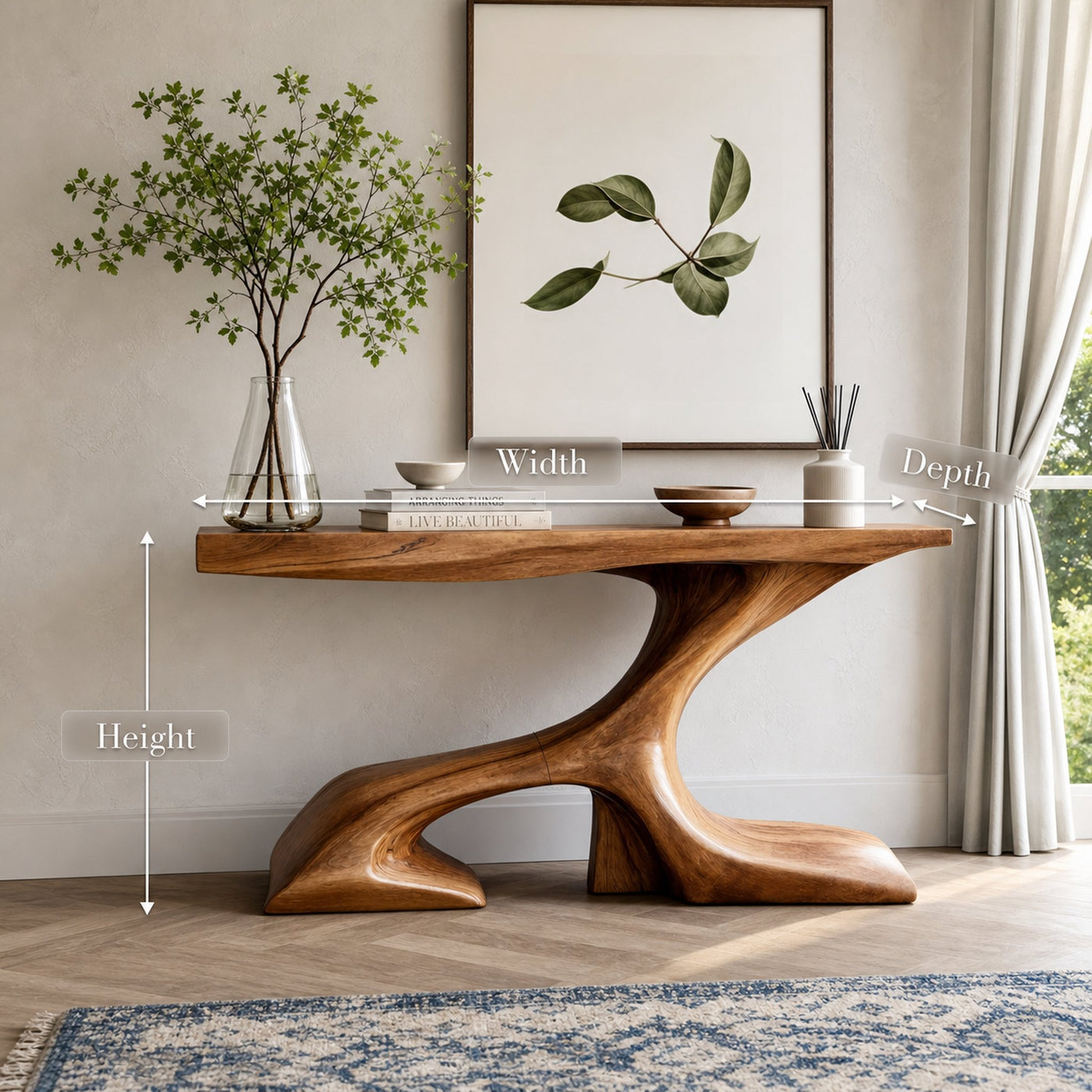 Rustic Solid Wood Console Table For Modern Entryway - product view 8