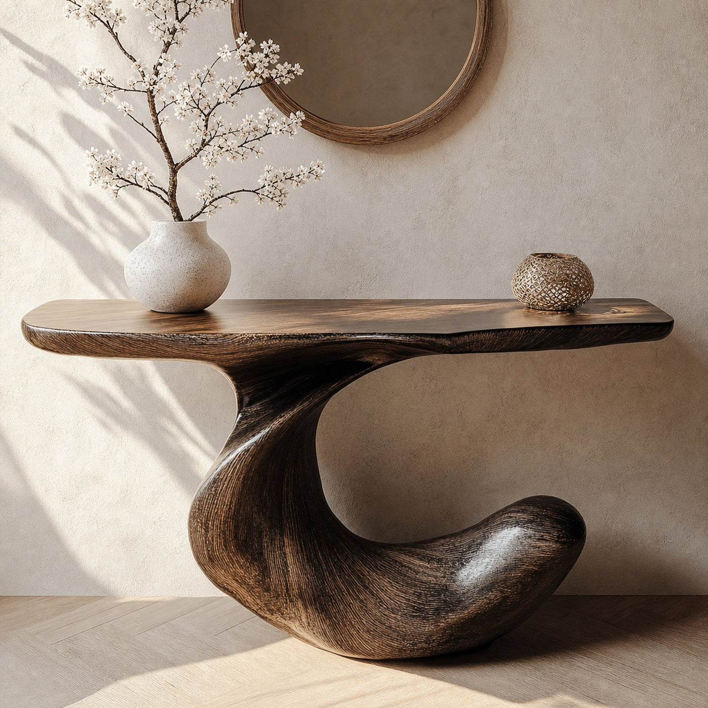 Rustic Solid Wood Console Table Narrow Mini Handmade Side Table - product view 3