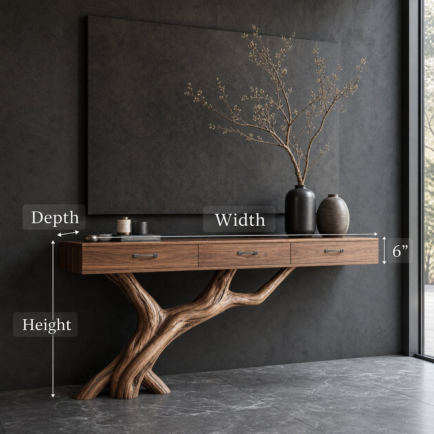 Rustic Solid Wood Dressing Table For Entryway Design Country Style - product view 6