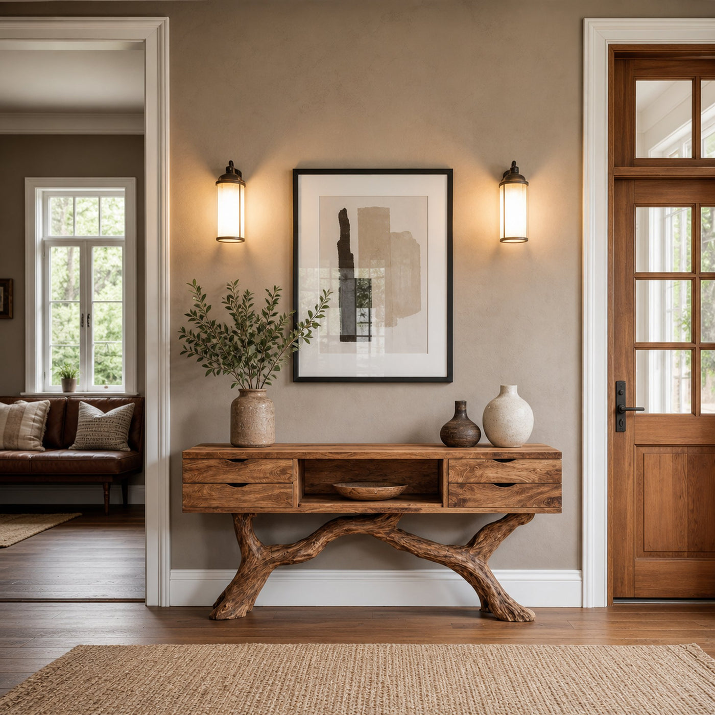 Rustic Solid Wood Dressing Table For Furniture Decor Cozy Style - product view 6