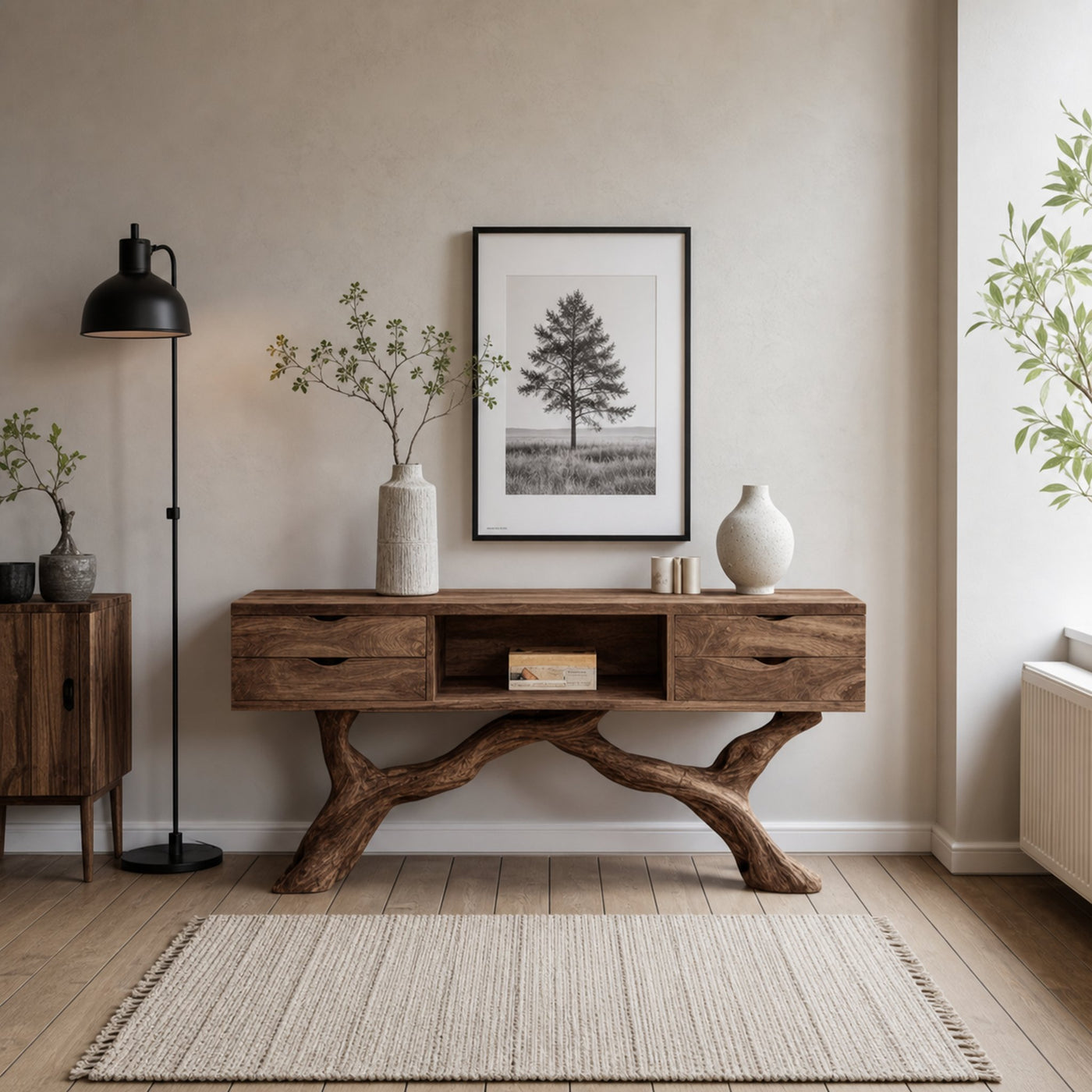 Rustic Solid Wood Dressing Table For Furniture Decor Cozy Style - product view 7