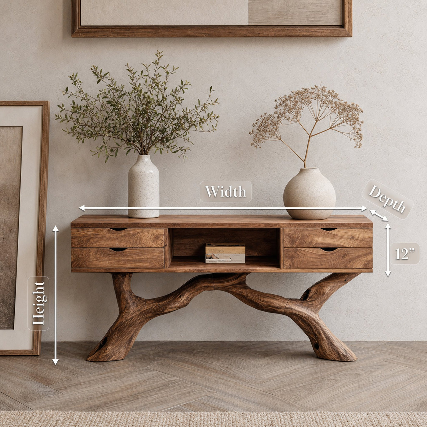 Rustic Solid Wood Dressing Table For Furniture Decor Cozy Style - product view 8